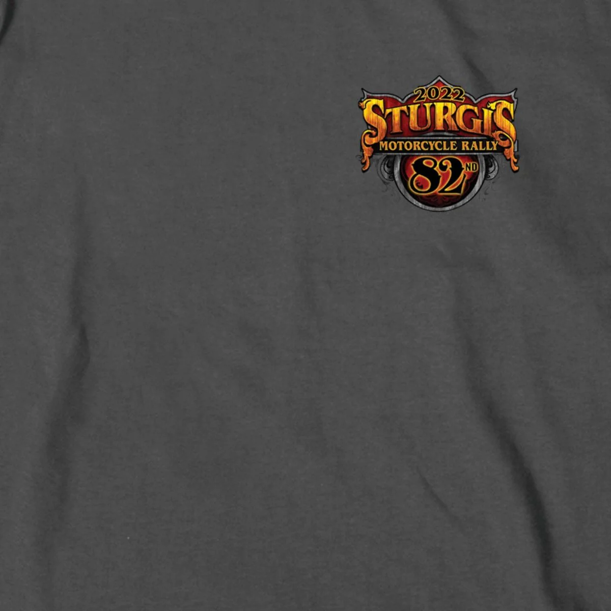 2022 Sturgis Motorcycle Rally SPB1007 Crazy Buffalo Men's Charcoal T-Shirt - Image 2