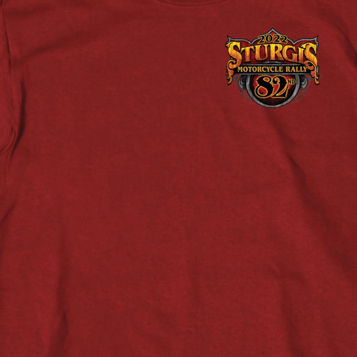 2022 Sturgis Motorcycle Rally SPB1008 Crazy Buffalo Men's Cardinal T-Shirt - Image 2