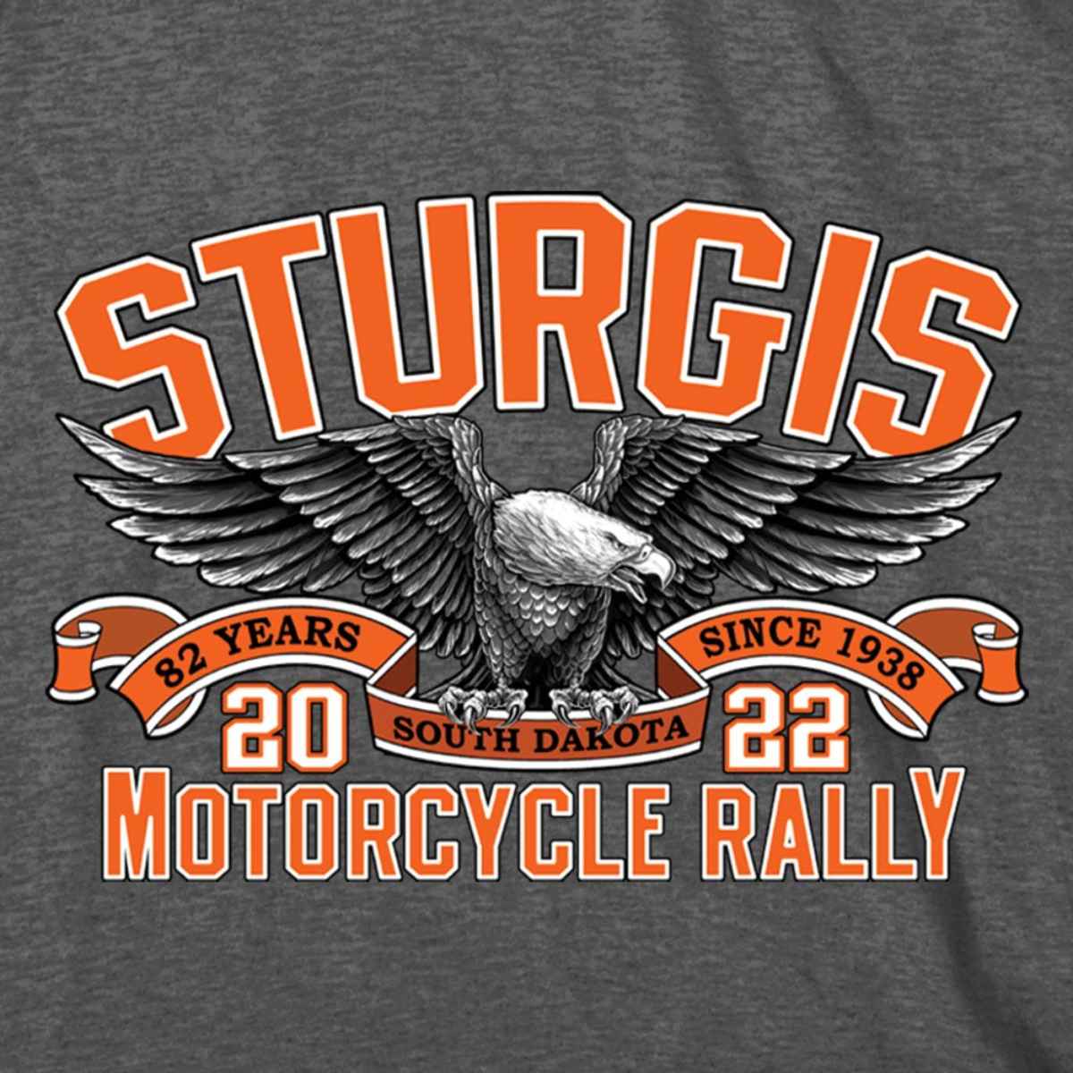 2022 Sturgis Motorcycle Rally SPB1023 Men’s Main Street Photo Heather Charcoal T-Shirt - Image 2
