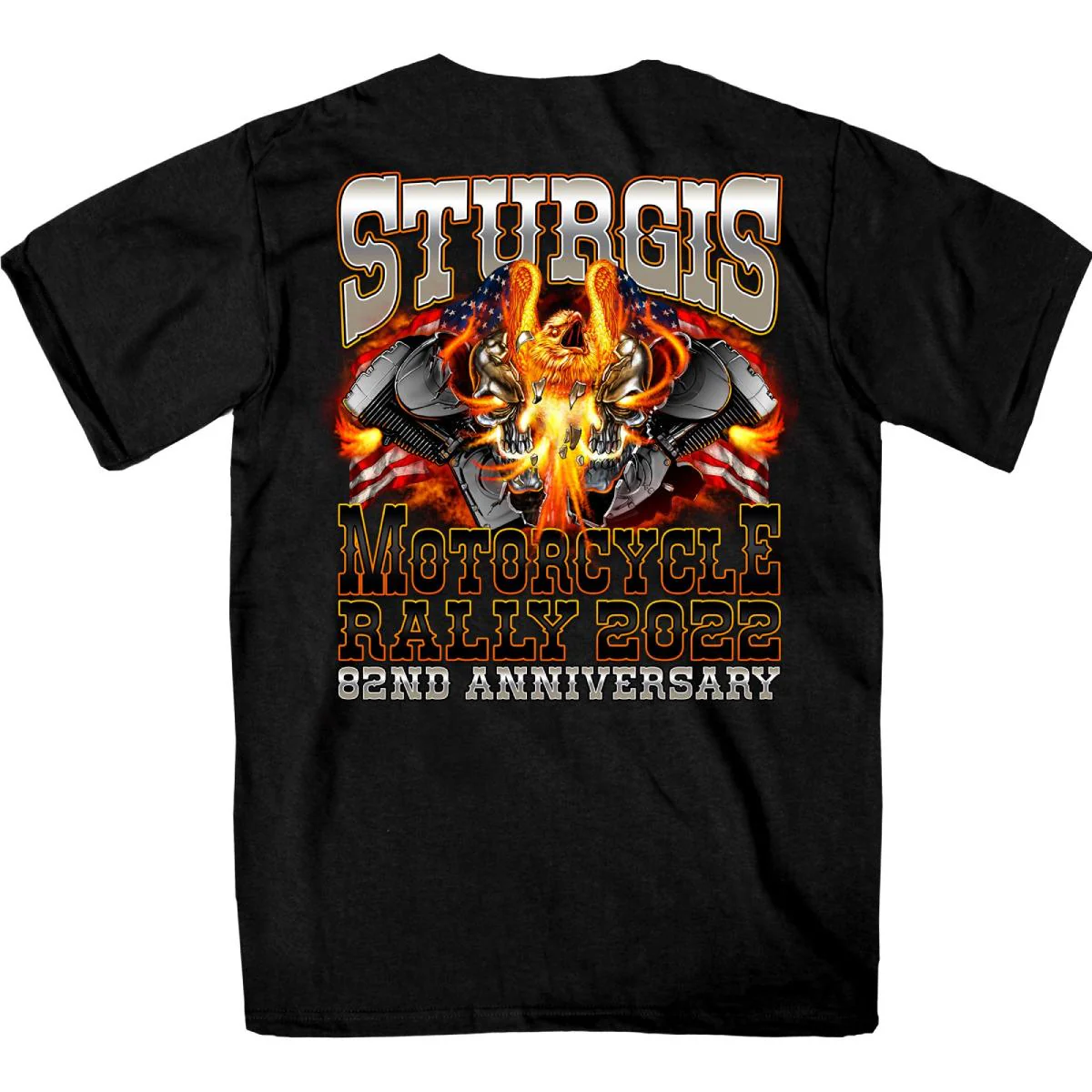 2022 Sturgis Web Exclusive SPB1037 Men's Black Eagle Explosion T-Shirt - Image 3