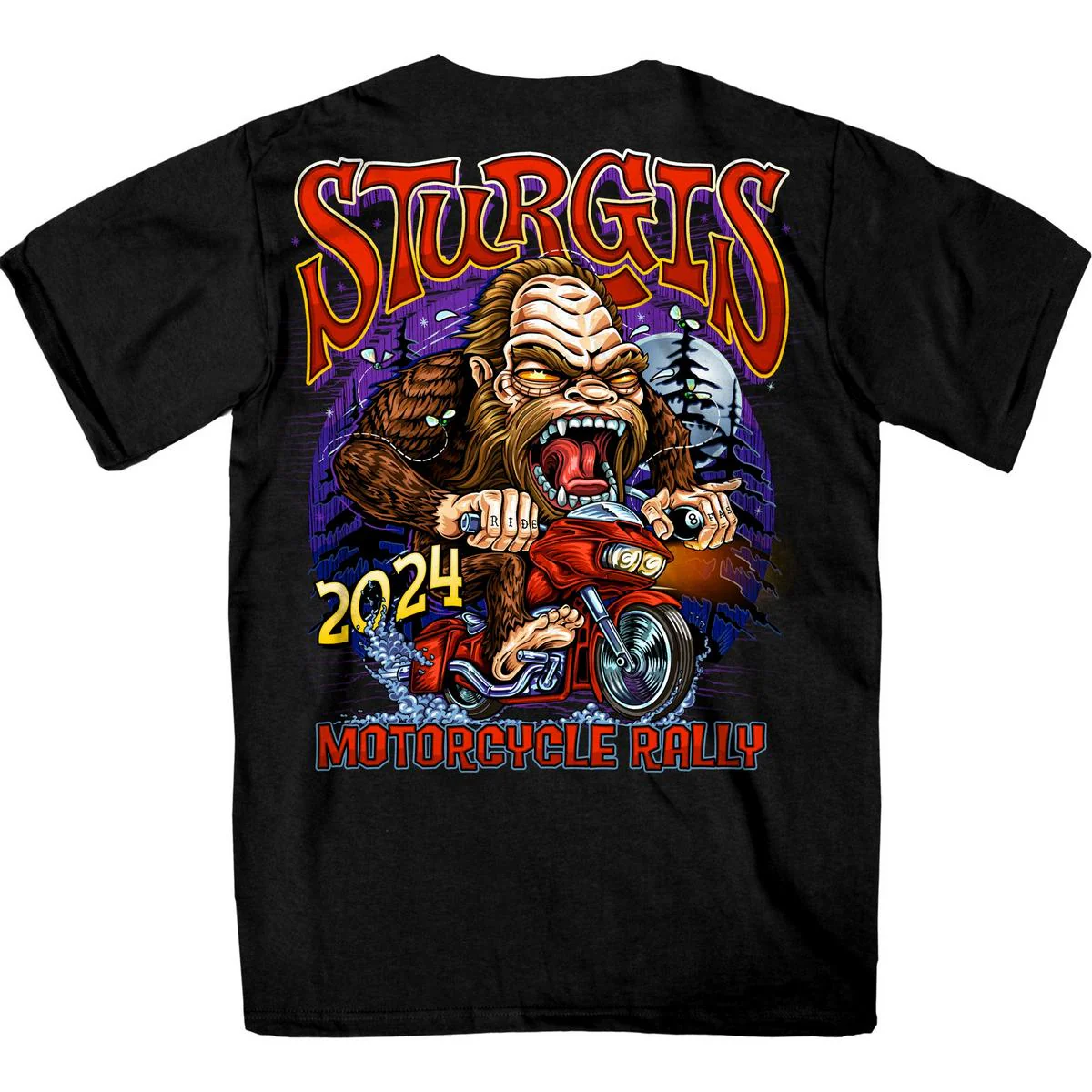 2024 Sturgis Men's Bigfoot Black Motorcycle Rally T-Shirt SPB1111 - Image 2