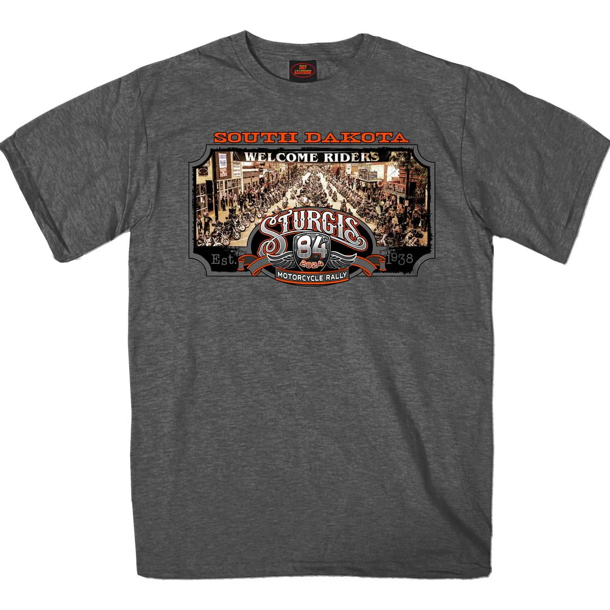 2024 Sturgis Men's Main Street Heather Charcoal Motorcycle Rally T-Shirt SPB1120 - Image 3