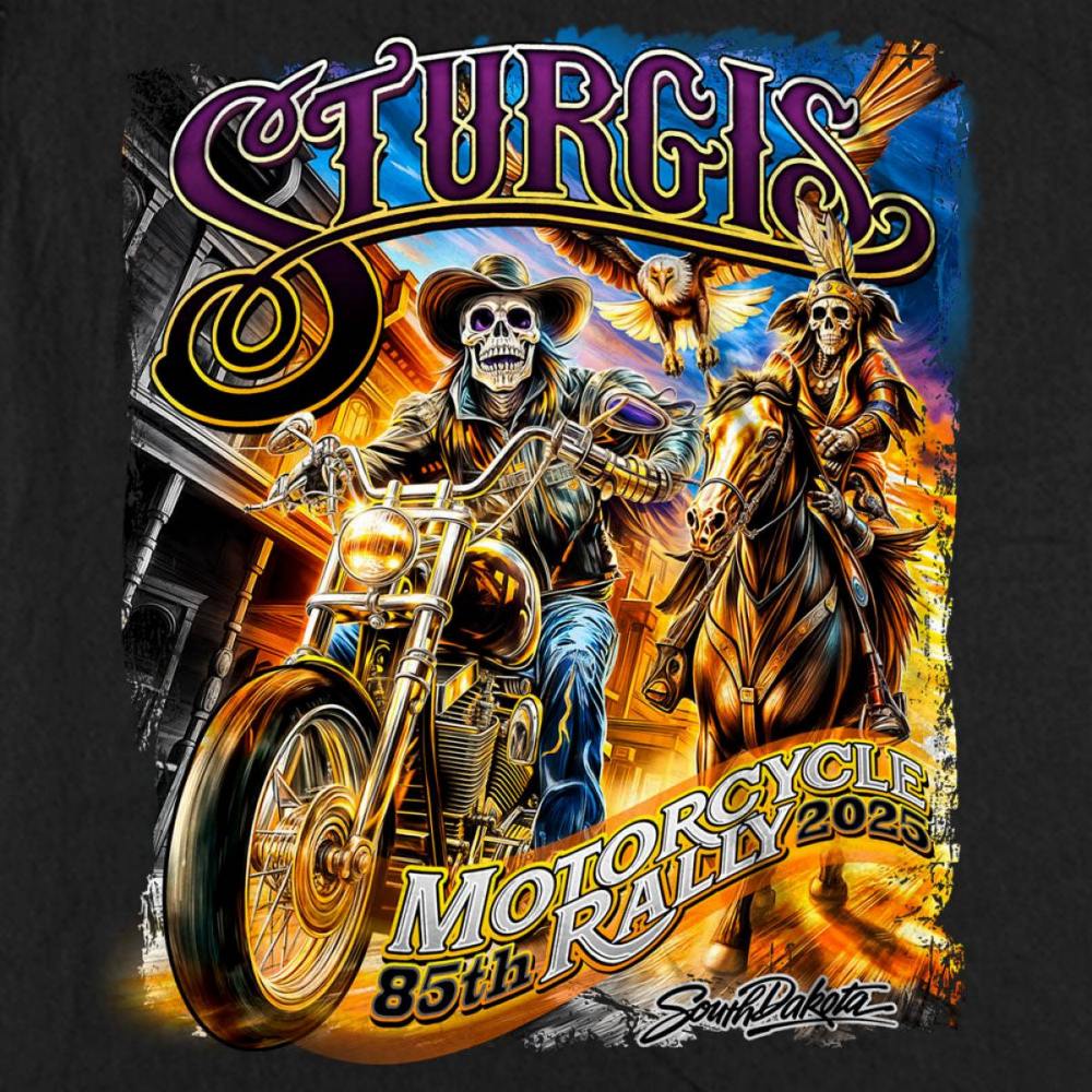 2025 Sturgis Men's Black Denim Motorcycle Rally #1 Ghost Rider Sleeveless Shirt - Image 4