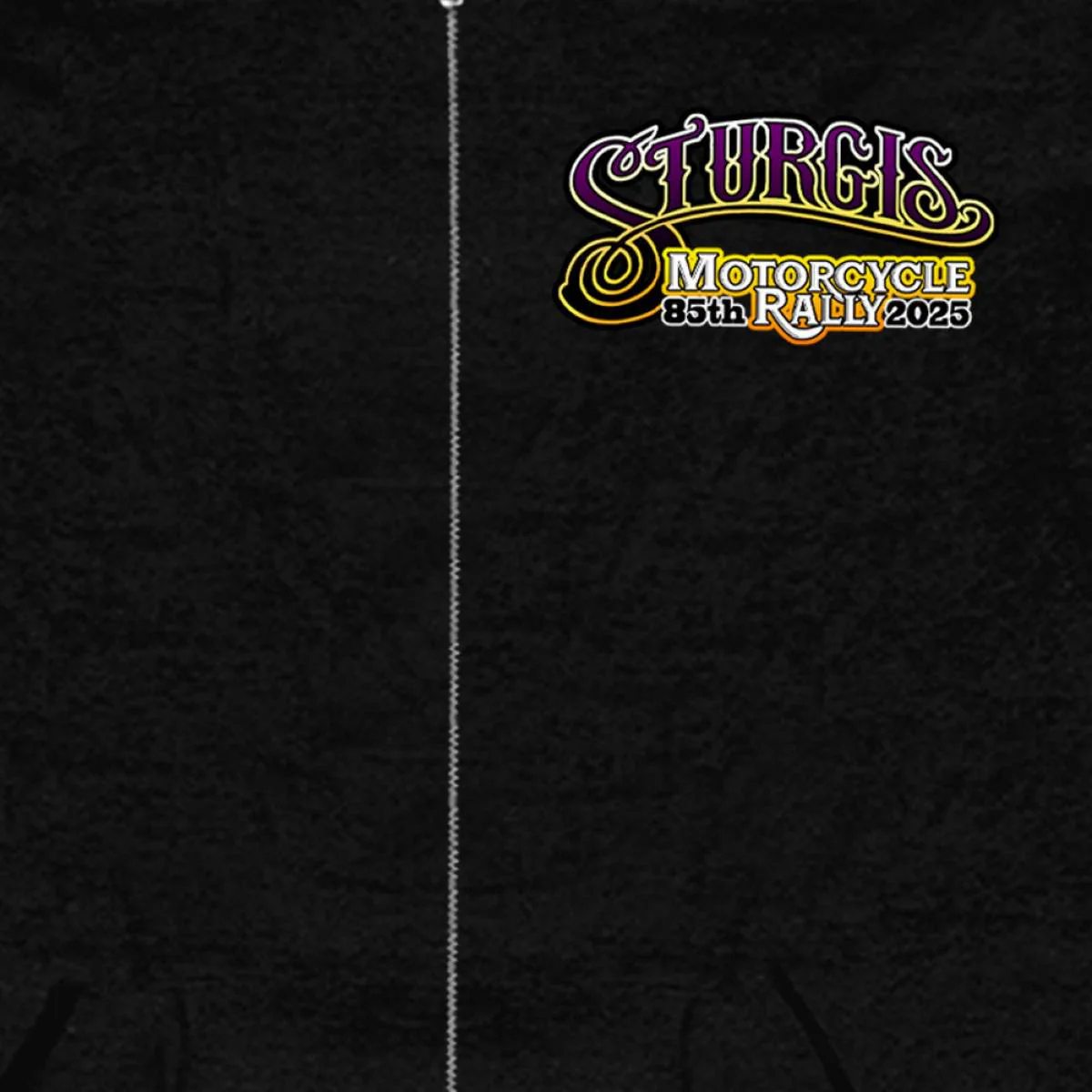 2025 Sturgis Men's Motorcycle Rally #1 Ghost Rider Black Zippered Hooded Sweat Shirt - Image 3