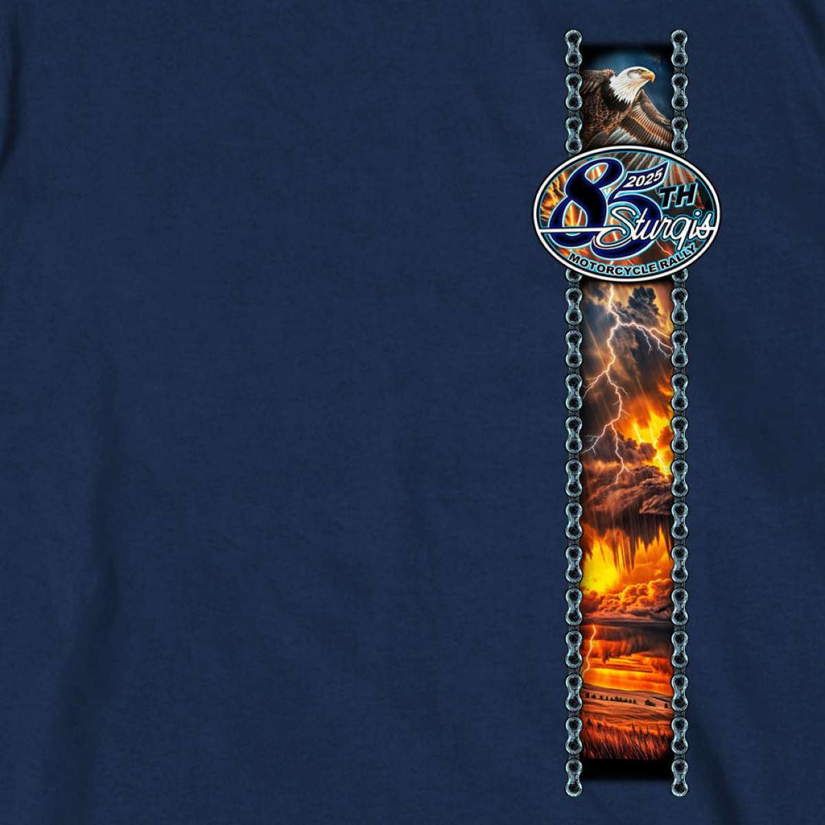 2025 Sturgis Motorcycle Rally American Bison Navy SS T-Shirt SPB1189 - Image 4