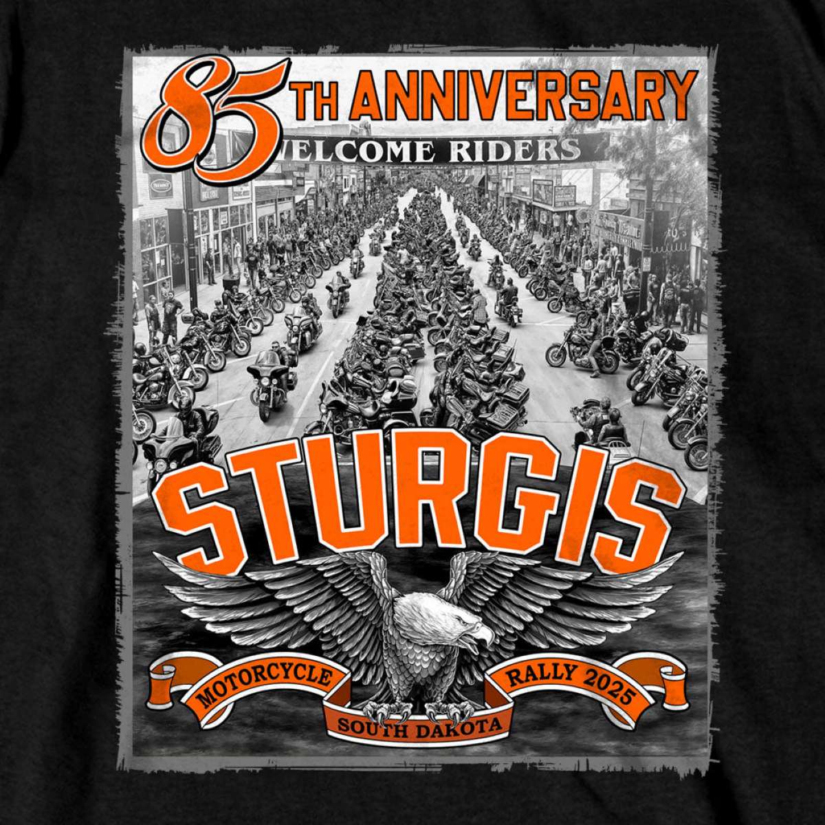 2025 Sturgis Motorcycle Rally Main Street Photo SS Black T-shirt SPB1169 - Image 5