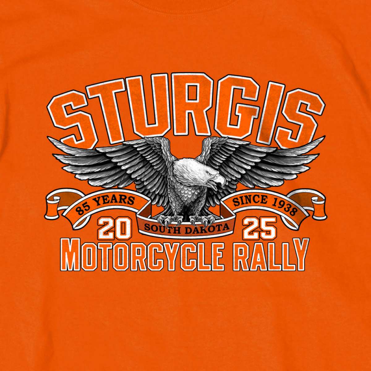2025 Sturgis Motorcycle Rally Main Street Photo SS Orange T-shirt SPB1168 - Image 4