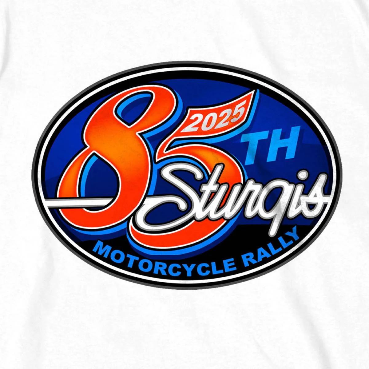 2025 Sturgis Motorcycle Rally Rally Logo White Men's T-Shirt - Image 5