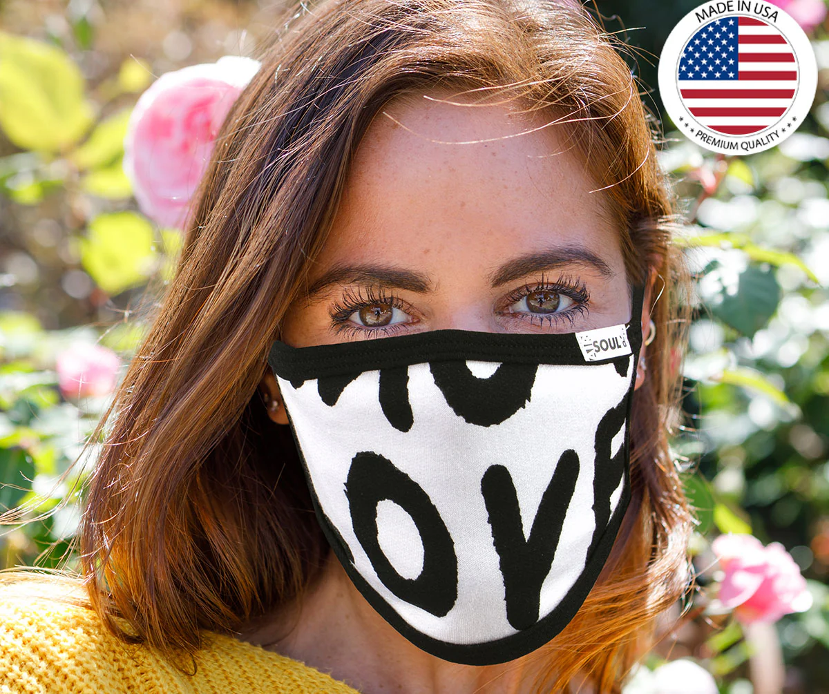 Air Soul MP7923FM 'Love' Protective Face Mask with Optional Filter Pocket - Image 3