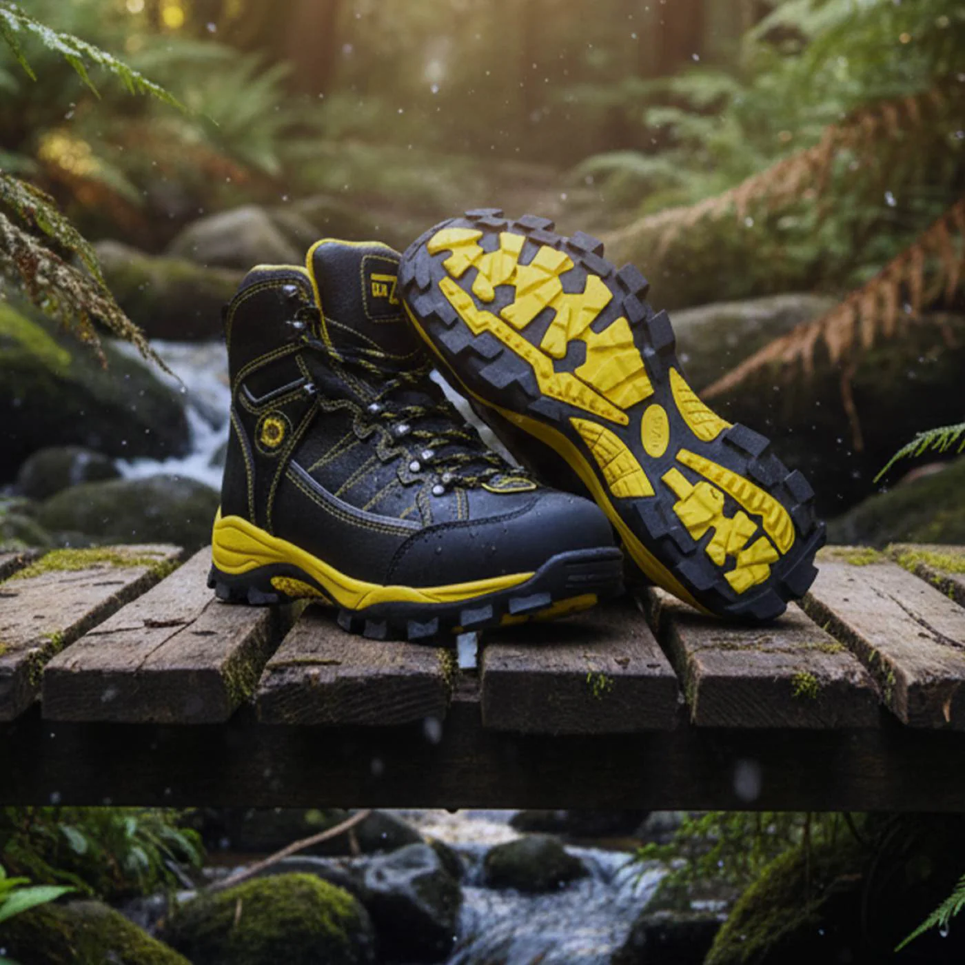 Bazalt MBM9122 Men’s Black & Yellow Waterproof Frost-Proof Leather Work & Hiking Shoes - Image 3