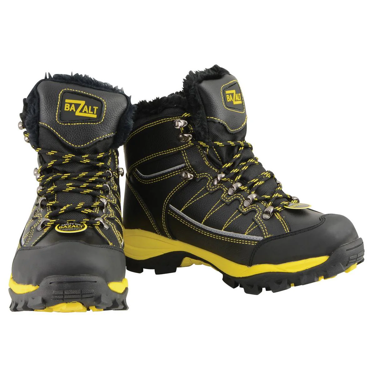 Bazalt MBM9125ST Men’s Black & Yellow Faux Fur Lined Waterproof Leather Work Boots with Composite Toe - Image 10