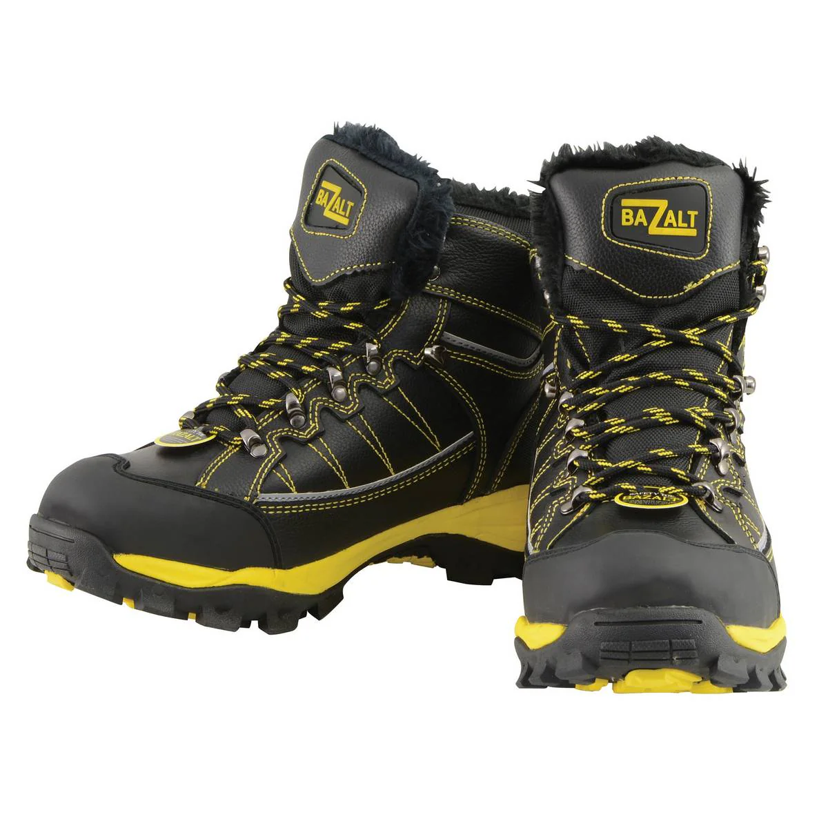 Bazalt MBM9125ST Men’s Black & Yellow Faux Fur Lined Waterproof Leather Work Boots with Composite Toe - Image 4