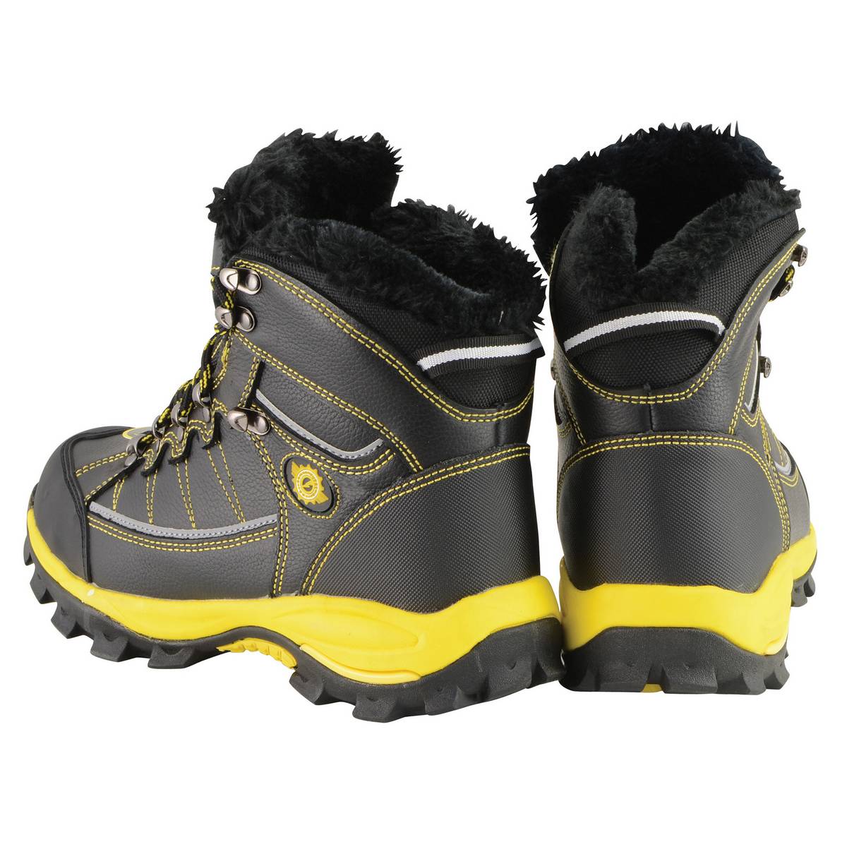 Bazalt MBM9125ST Men’s Black & Yellow Faux Fur Lined Waterproof Leather Work Boots with Composite Toe - Image 7