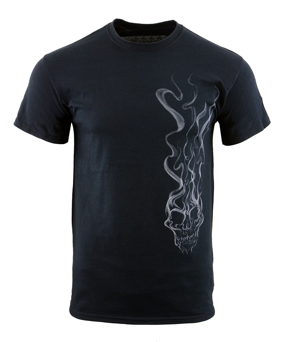 Biker Clothing Co. BCC116011 Men's Black 'Live Life Hard' Motorcycle Cotton Skull T-Shirt - Image 2