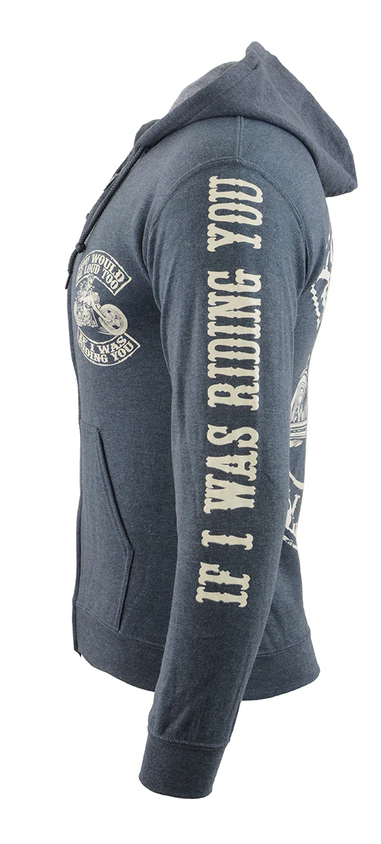 Biker Clothing Co. BCC118009 Men's Grey 'You Would Be Loud Too' Motorcycle Skull Hoodie - Image 2