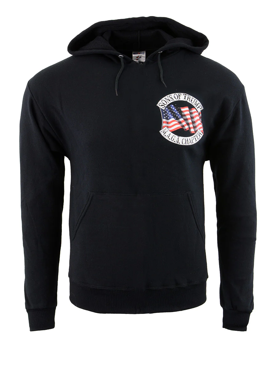 Biker Clothing Co. BCC118010 Men's Black 'Sons of Trump' Pullover Motorcycle Hoodie - Image 2