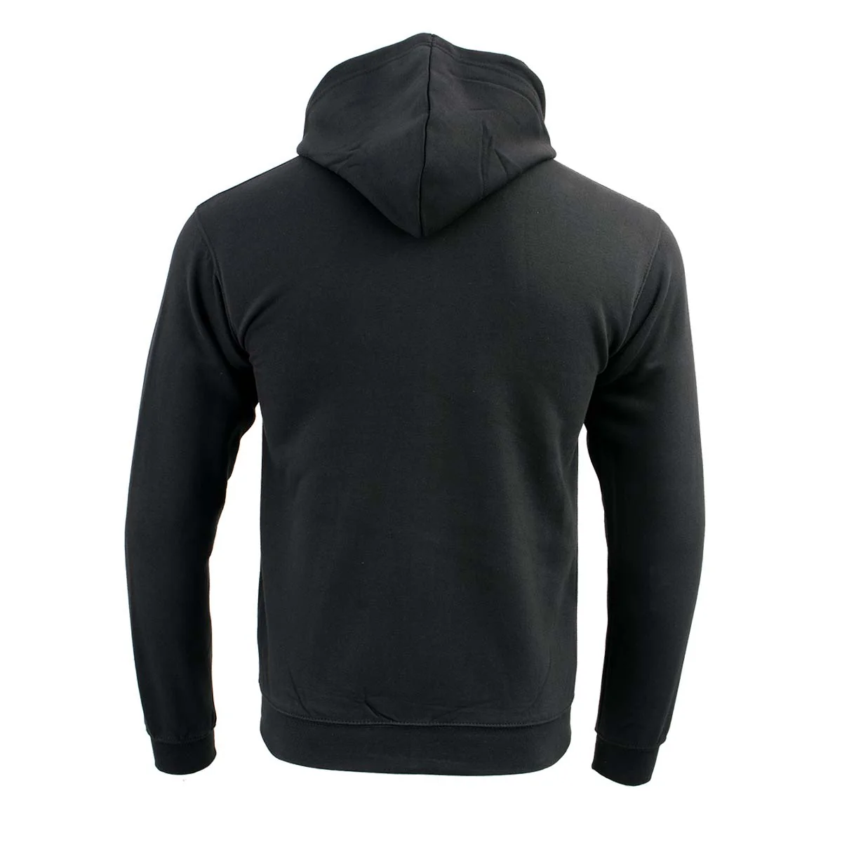 Biker Clothing Co. BCC118025 Men's Classic Black Hoodie with Zipper Closure - Image 2