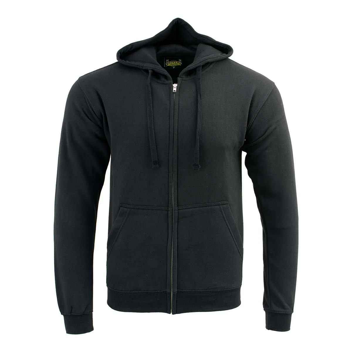 Biker Clothing Co. BCC118025 Men's Classic Black Hoodie with Zipper Closure - Image 3
