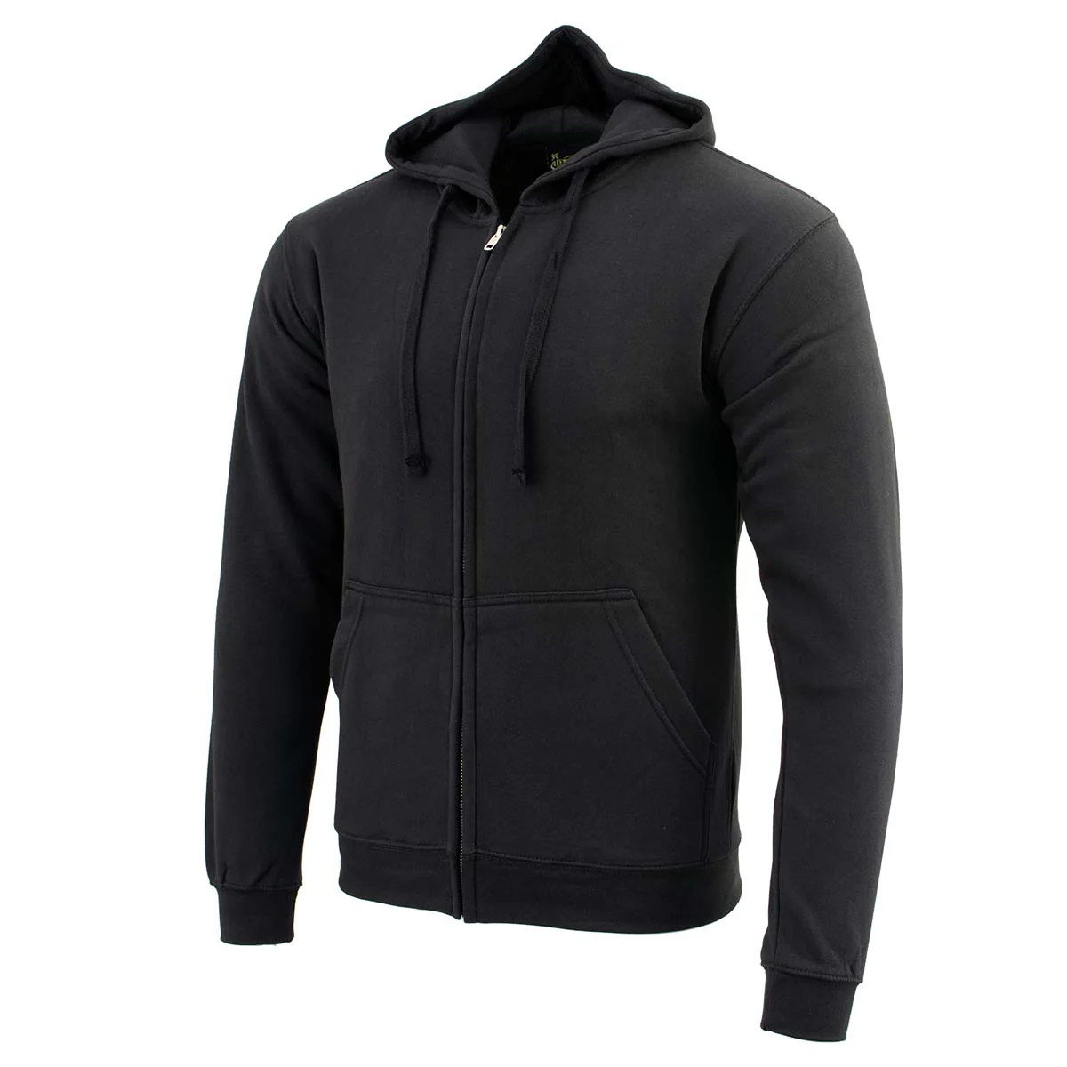Biker Clothing Co. BCC118025 Men's Classic Black Hoodie with Zipper Closure - Image 4