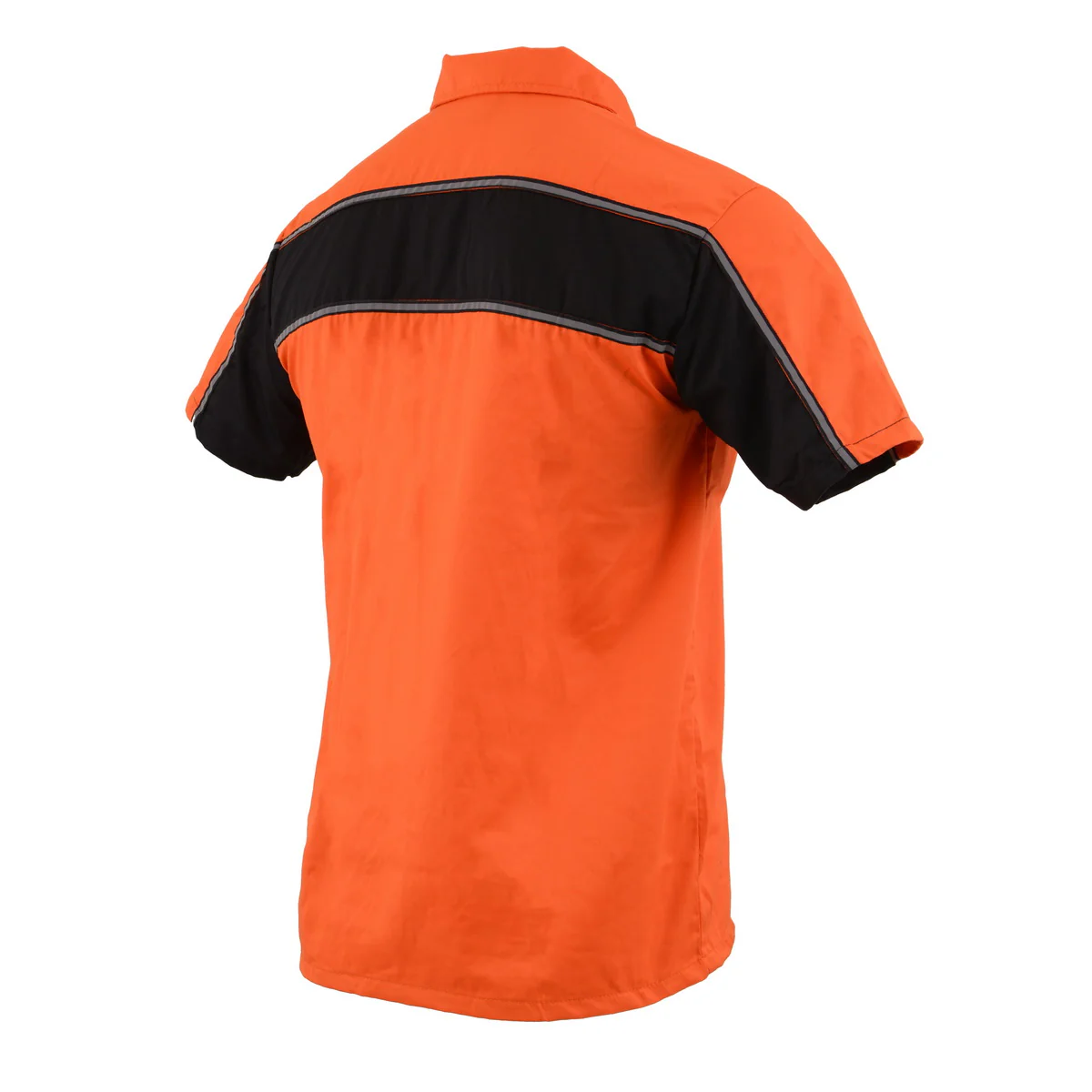 Milwaukee Leather MDM11670 Men’s Orange-Black Mechanic Work Shirt w/ Reflective Strip - Heavy-Duty Button-Up - Image 10
