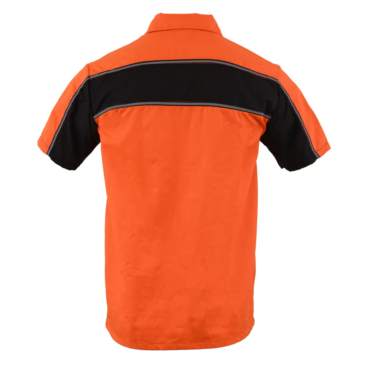 Milwaukee Leather MDM11670 Men’s Orange-Black Mechanic Work Shirt w/ Reflective Strip - Heavy-Duty Button-Up - Image 11
