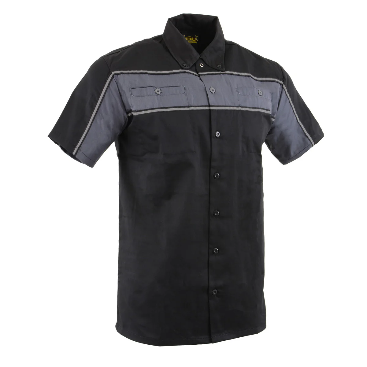 Milwaukee Leather MDM11672 Men’s Grey-Black Mechanic Work Shirt w/ Reflective Strip - Heavy-Duty Button-Up - Image 10