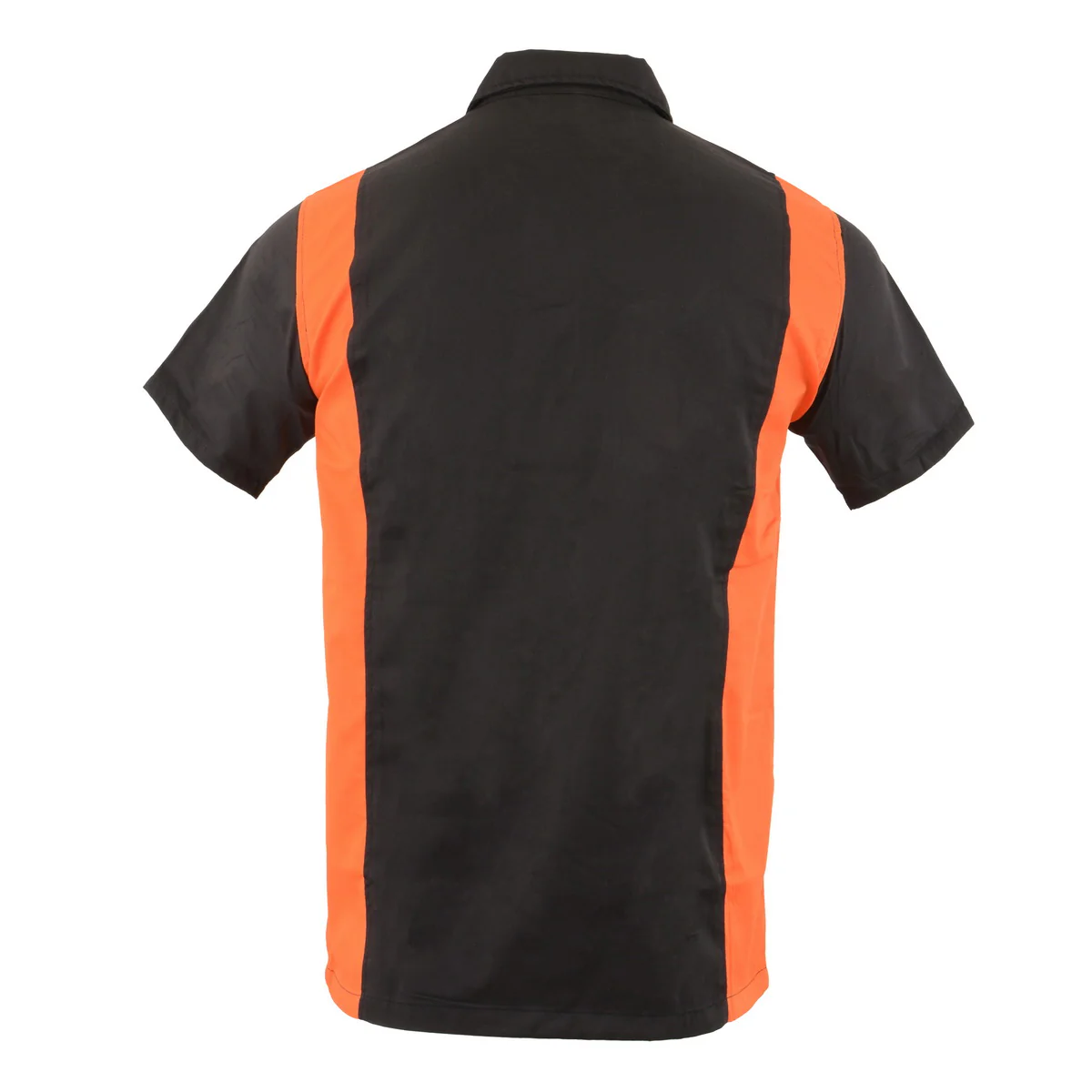 Biker Clothing Co. MDM11675 Men’s Black-Neon-Orange Button-Up Heavy-Duty Work Shirt - Classic Mechanic Shirt w/ Pockets - Image 7