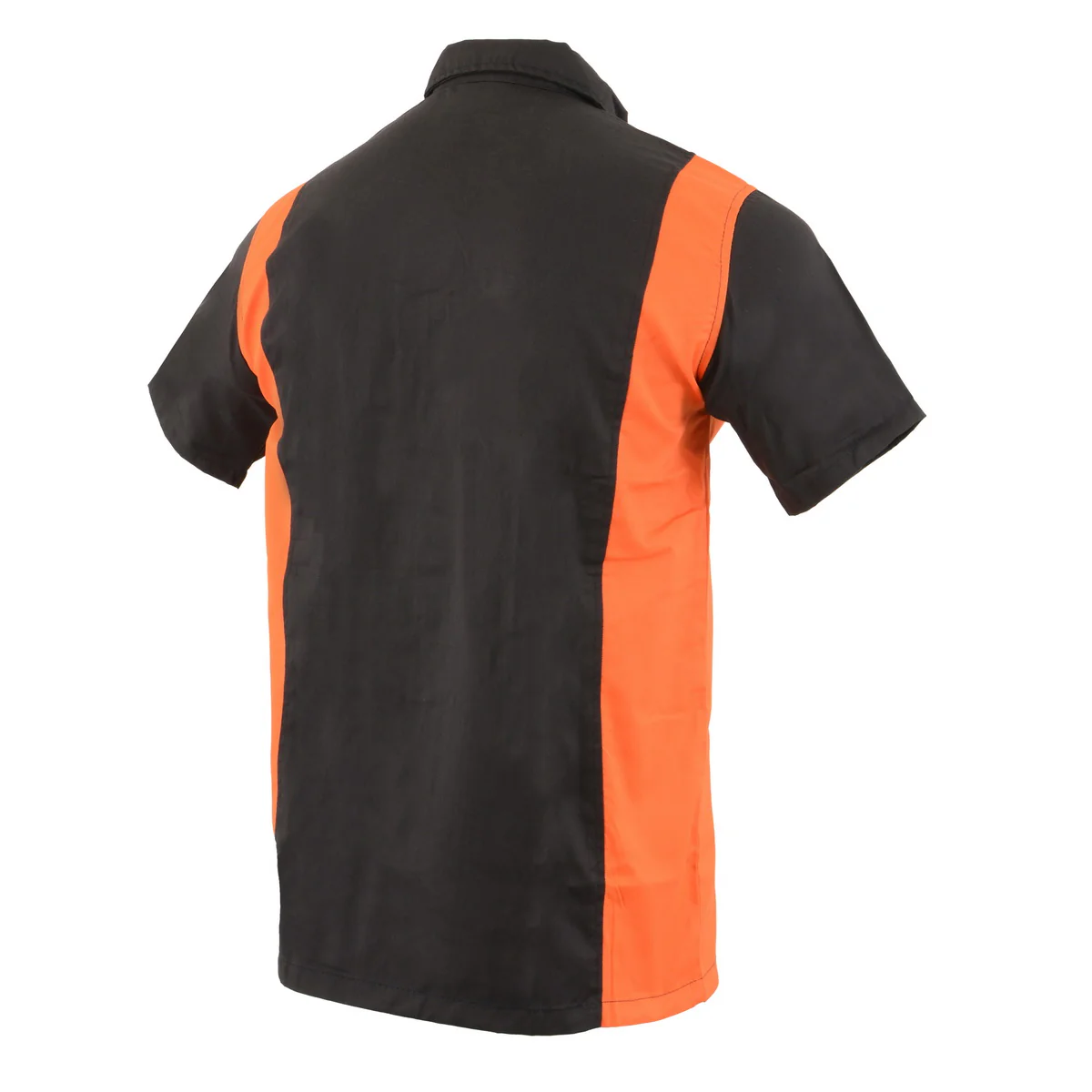 Biker Clothing Co. MDM11675 Men’s Black-Neon-Orange Button-Up Heavy-Duty Work Shirt - Classic Mechanic Shirt w/ Pockets - Image 8
