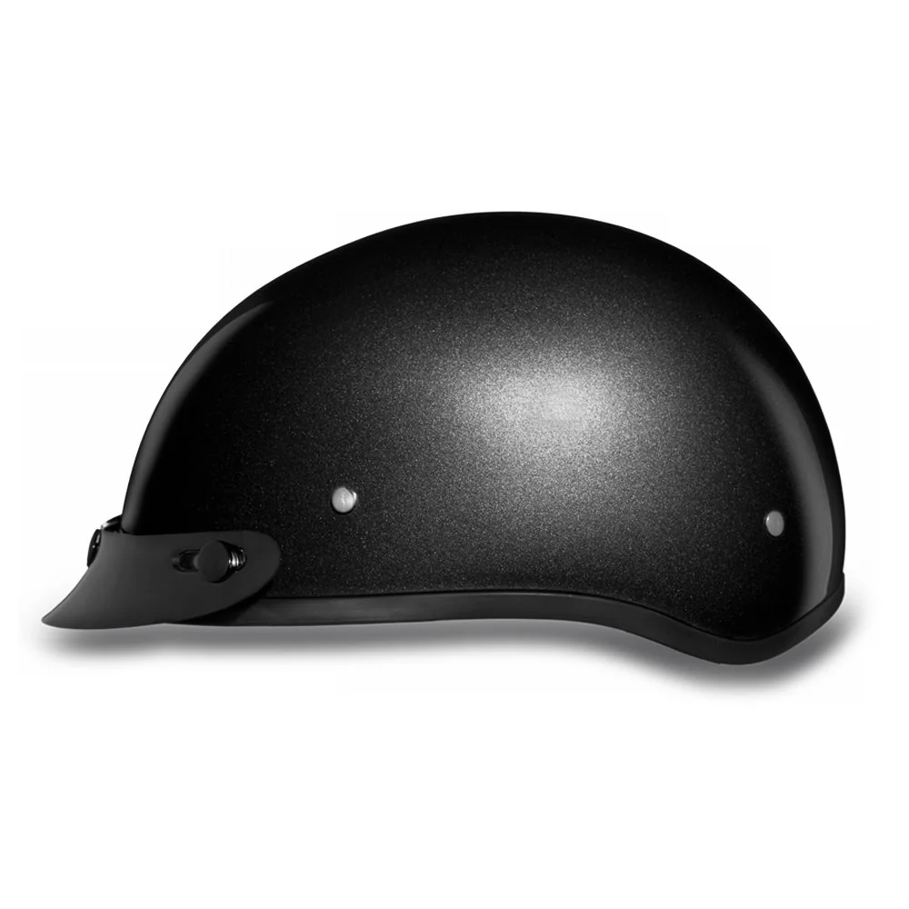 Close Out Clearance Daytona Helmets D1-GM ‘Skull Cap' Gun Metal Grey Metallic Half Face Helmet with Visor - Image 2