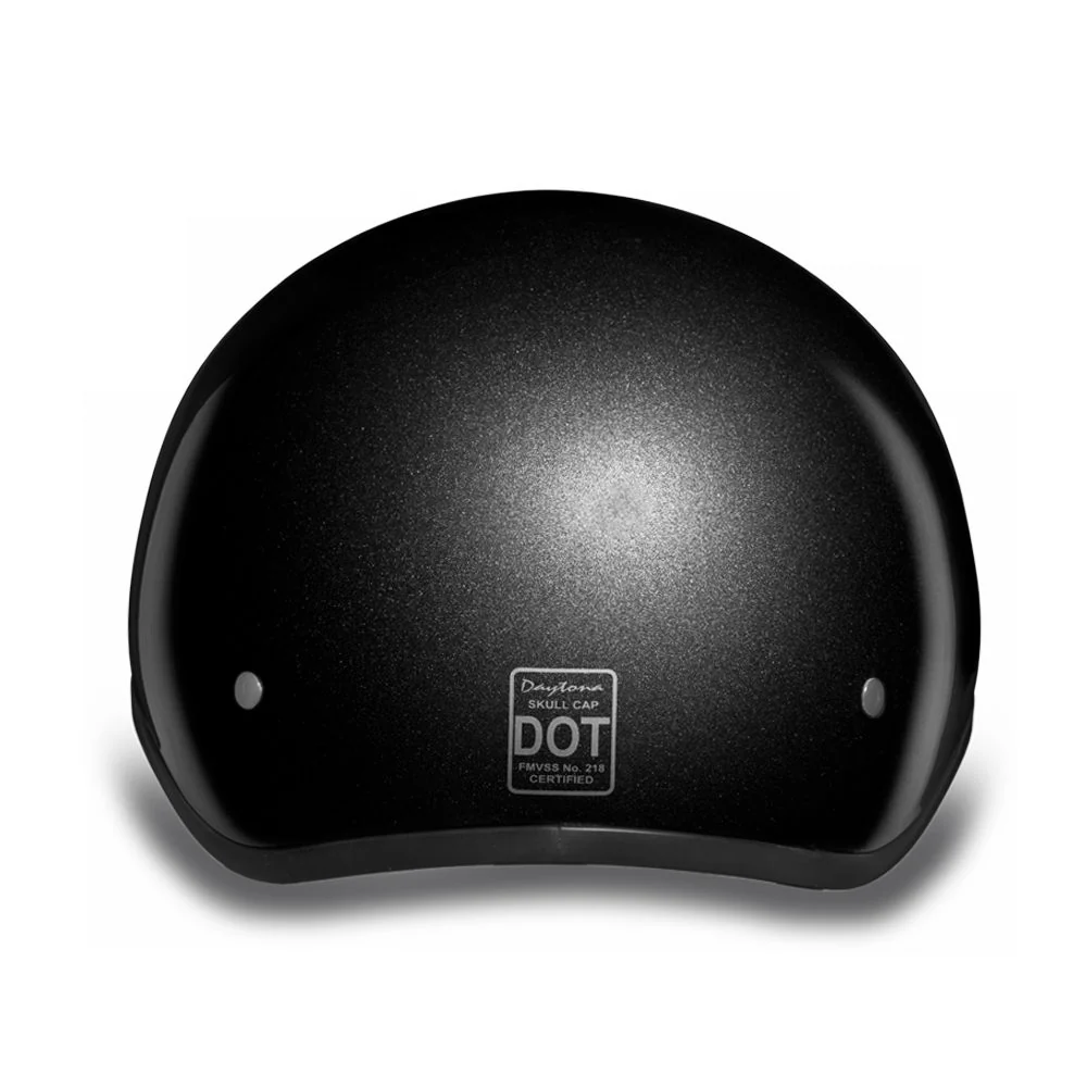 Close Out Clearance Daytona Helmets D1-GM ‘Skull Cap' Gun Metal Grey Metallic Half Face Helmet with Visor - Image 3