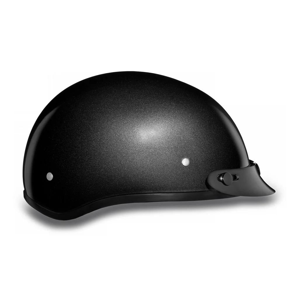 Close Out Clearance Daytona Helmets D1-GM ‘Skull Cap' Gun Metal Grey Metallic Half Face Helmet with Visor - Image 4