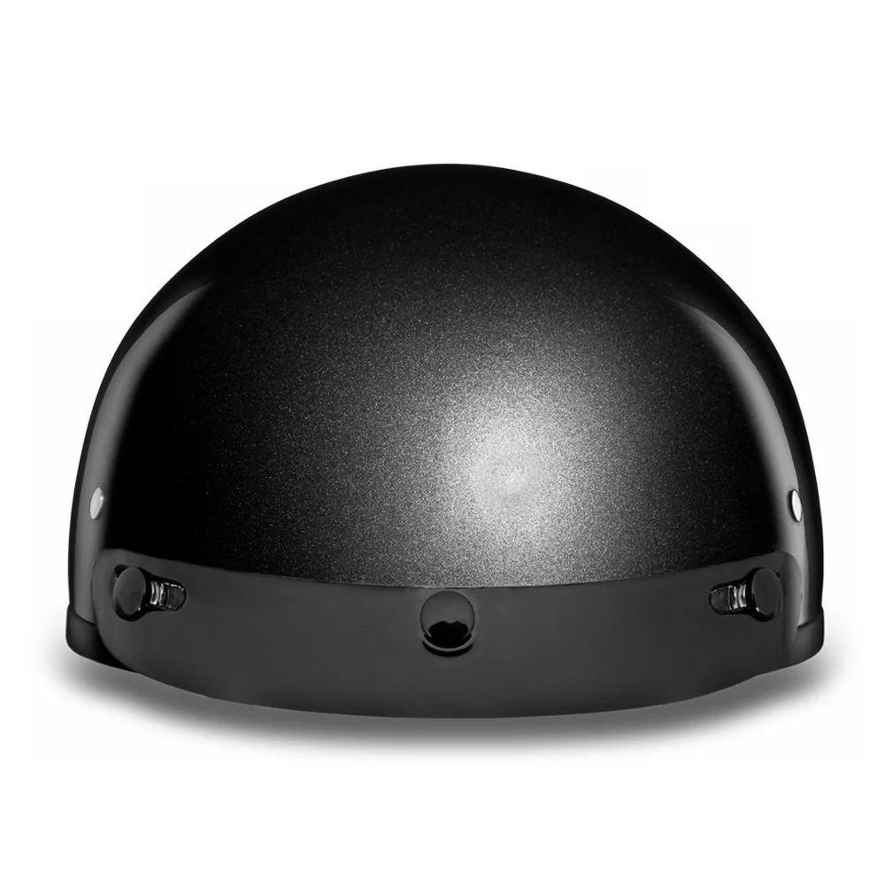 Close Out Clearance Daytona Helmets D1-GM ‘Skull Cap' Gun Metal Grey Metallic Half Face Helmet with Visor - Image 5