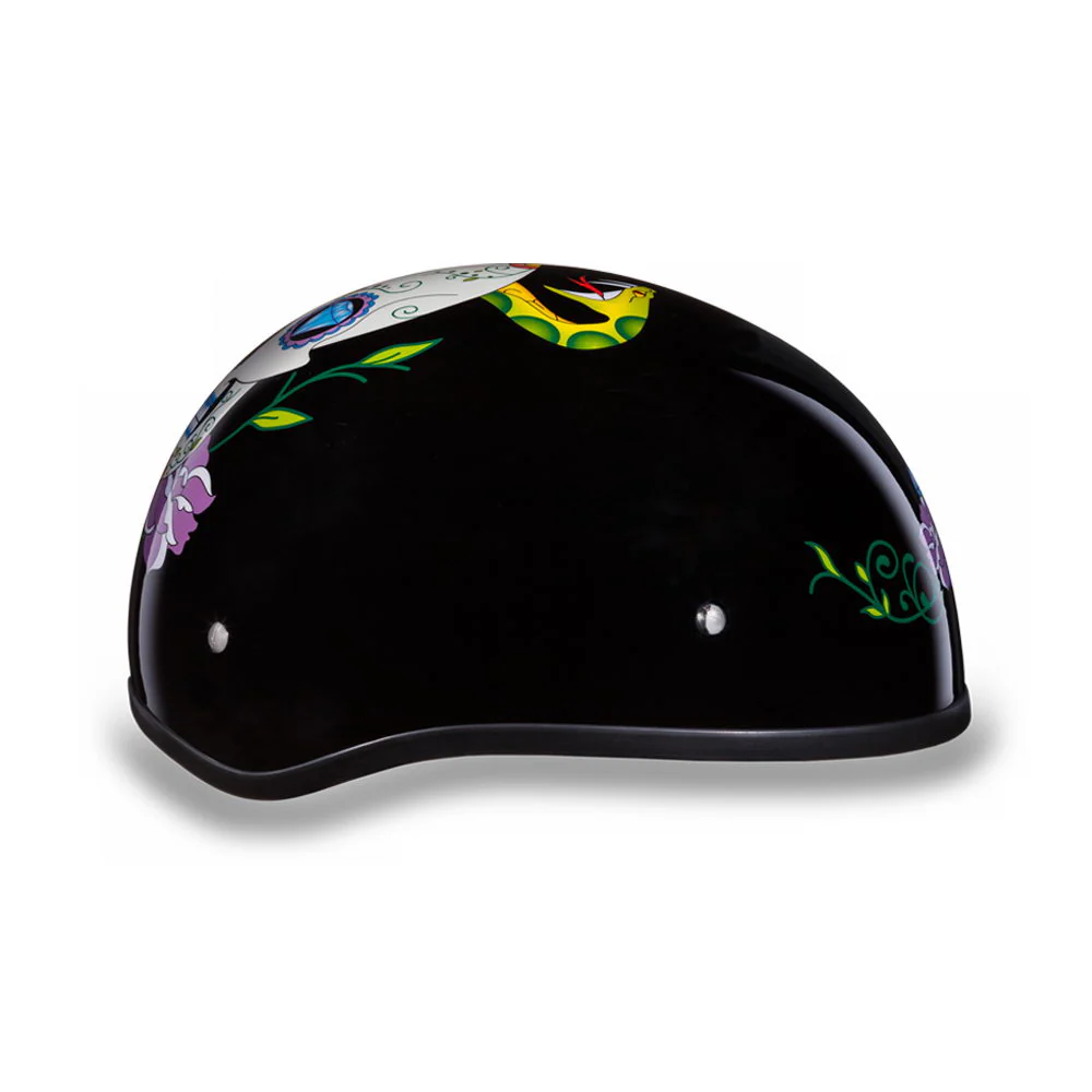 Close Out Daytona Helmets D6-DS ‘Skull Cap’ Diamond Skull Half Face Helmet - Image 4