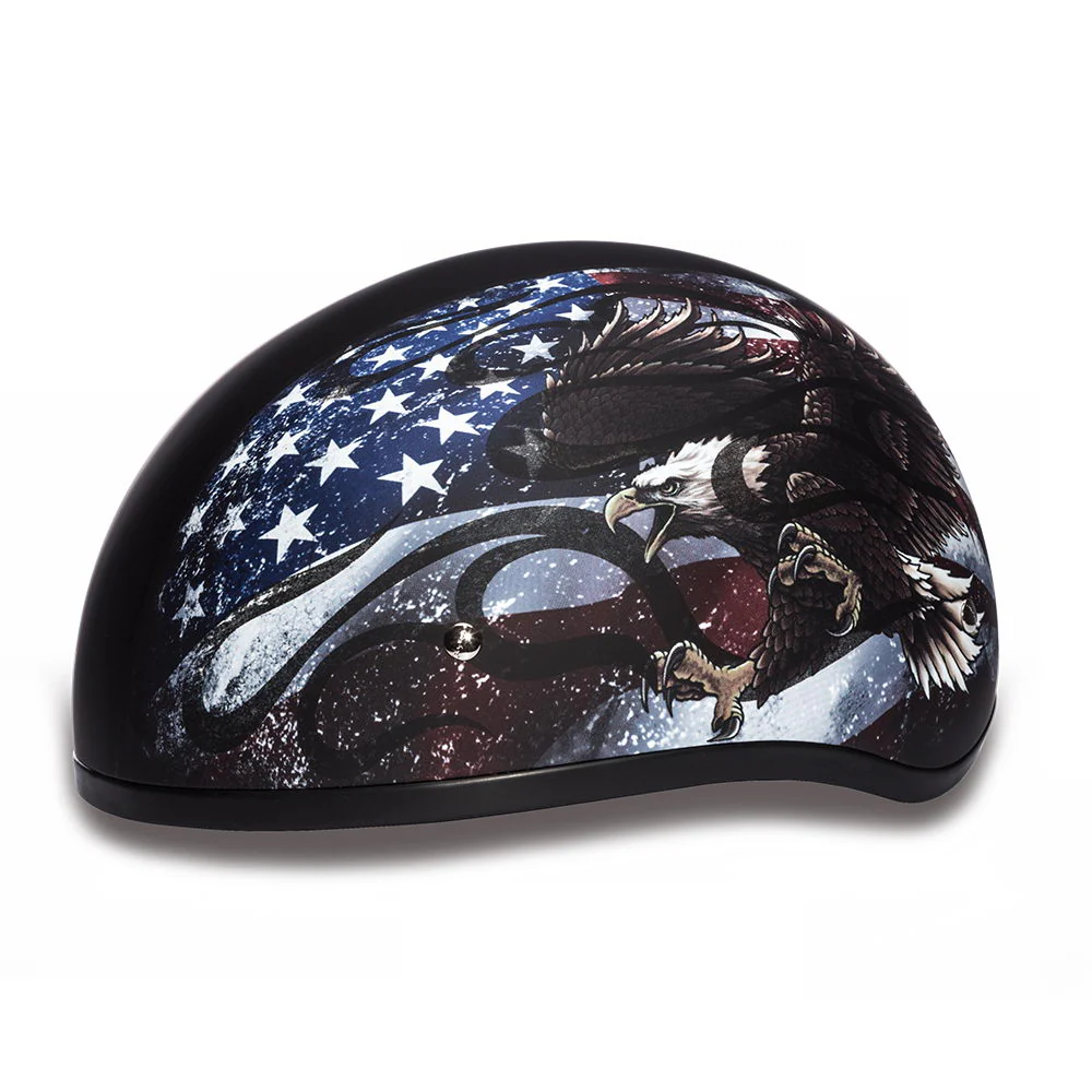 Close Out Clearance Daytona Helmets D6-USA ‘Skull Cap’ with USA Flag and Eagle Half Face Helmet - Image 2
