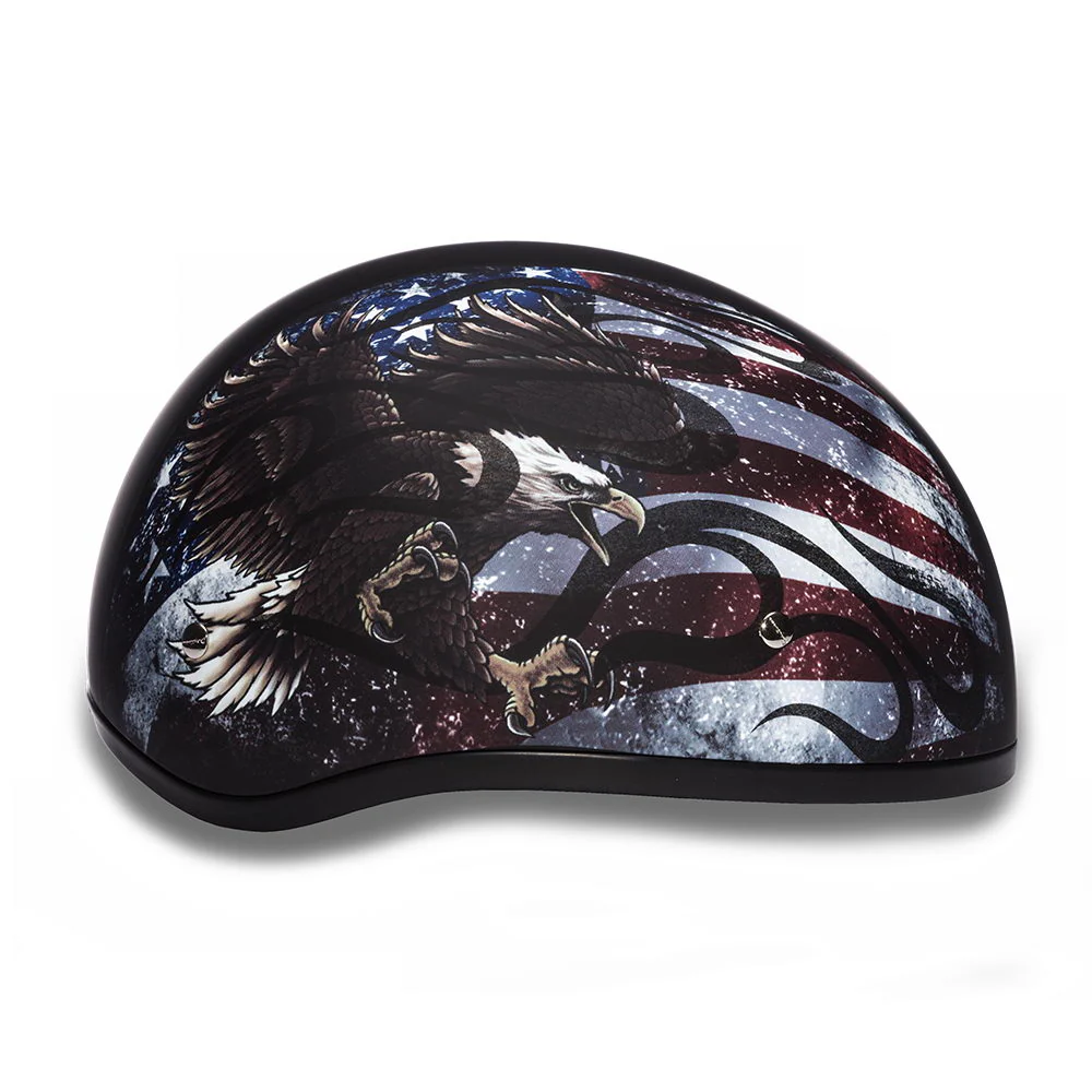 Close Out Clearance Daytona Helmets D6-USA ‘Skull Cap’ with USA Flag and Eagle Half Face Helmet - Image 5