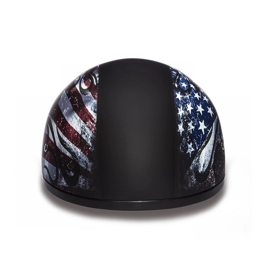 Close Out Clearance Daytona Helmets D6-USA ‘Skull Cap’ with USA Flag and Eagle Half Face Helmet - Image 7
