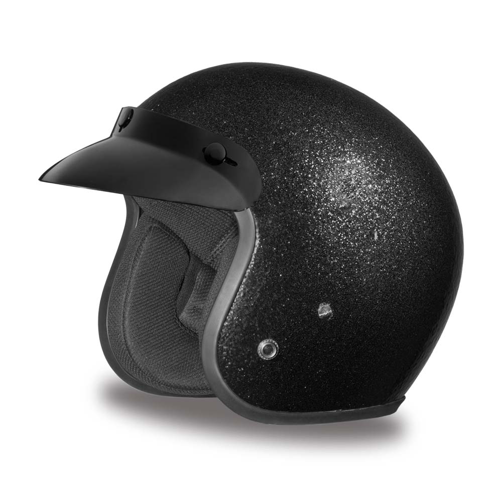 Close Out Clearance Daytona Helmets DC7-A ‘Cruiser’ Black Metal Flake ¾ Open Face Helmet - Image 7