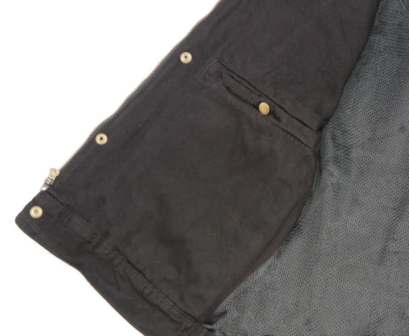Club Vest CVM3011 Men's Side Lace Black Denim Vest with Leather Trim Accents - Image 3