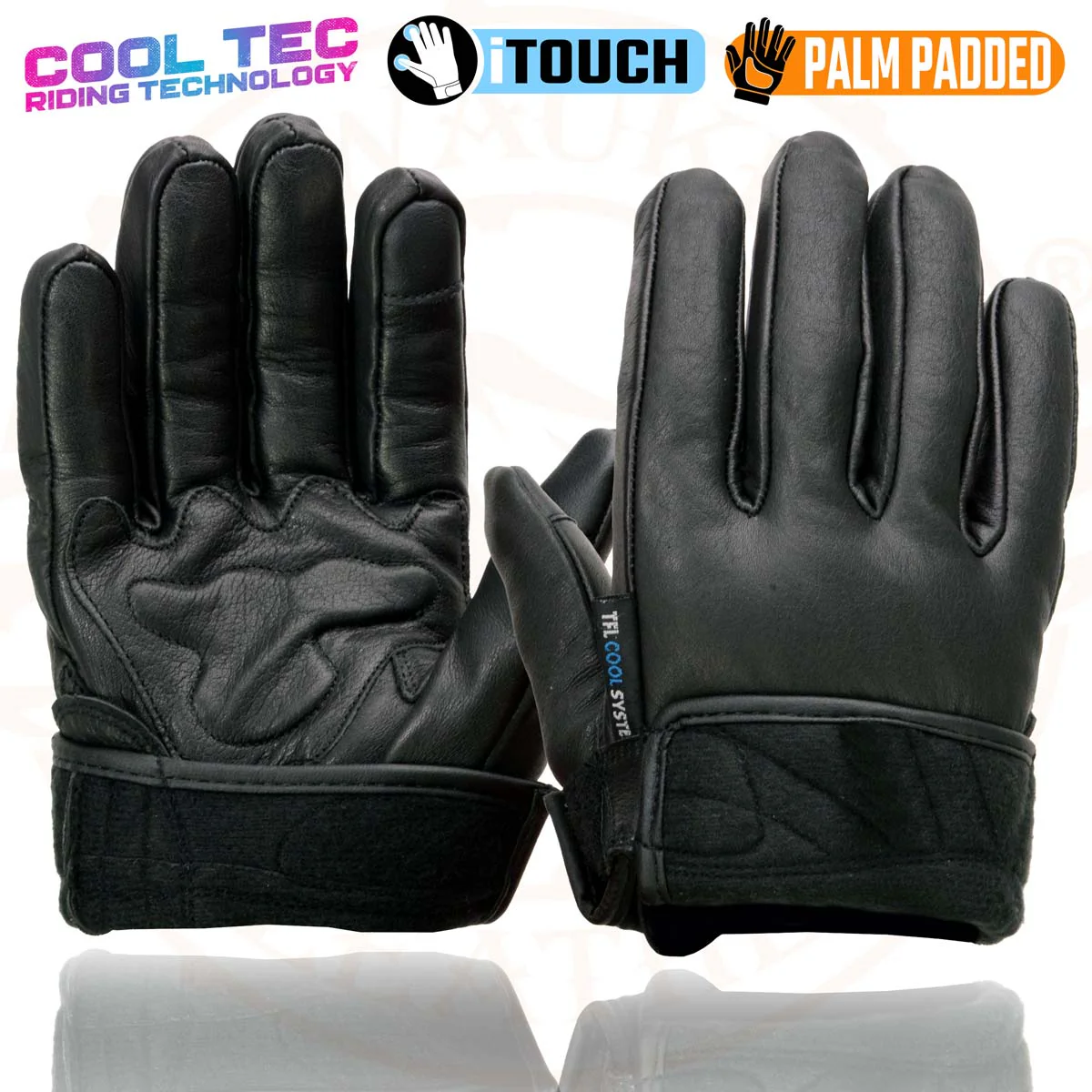 Milwaukee Leather MG7502 Men's Black Leather Gel Palm Motorcycle Gloves w/ i-Touch and Cool-Tec Technology - Image 10