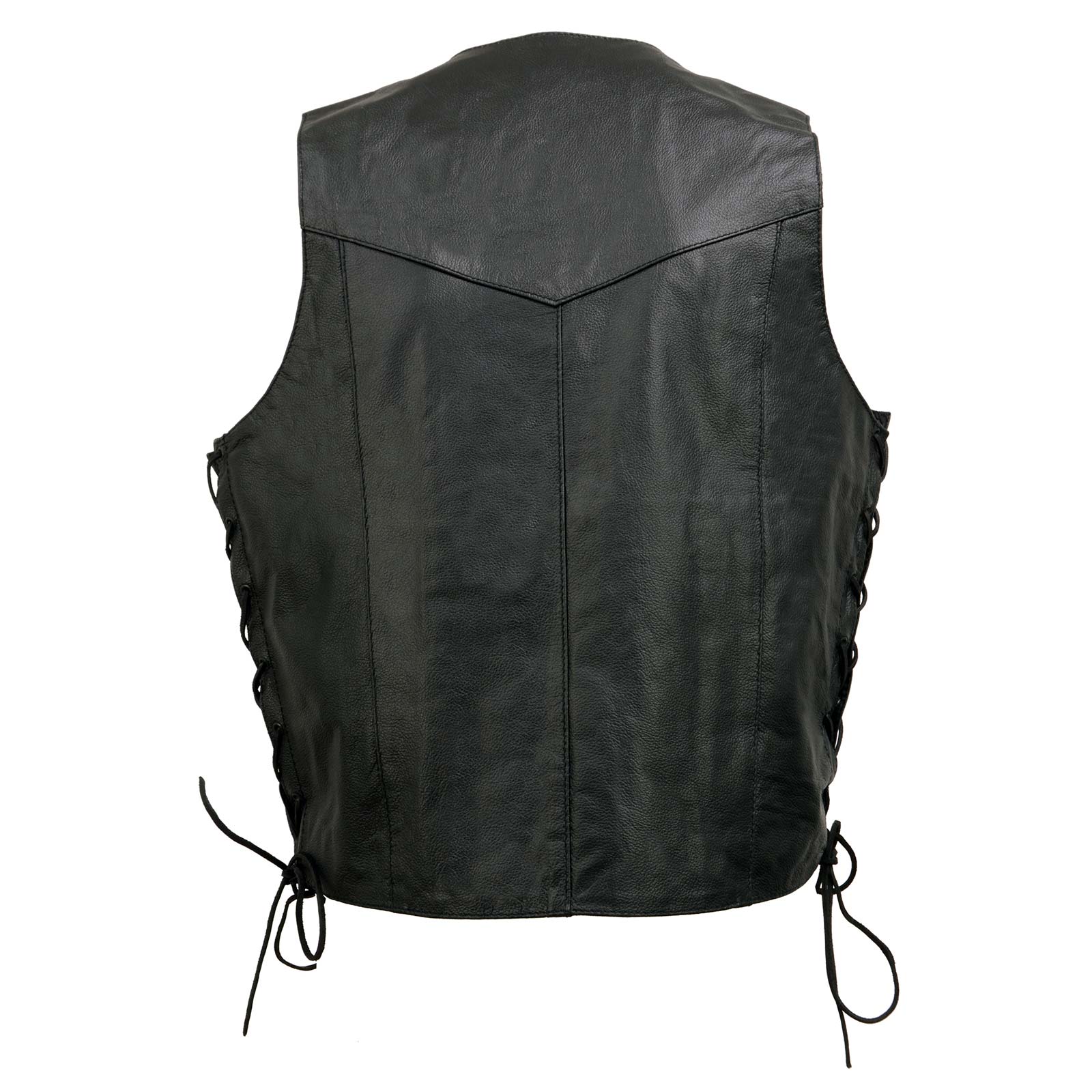 Event Leather EL1315 Men's Club Style Black Leather Motorcycle Riders Vest w/ Side Lace - Riding Club - Image 10