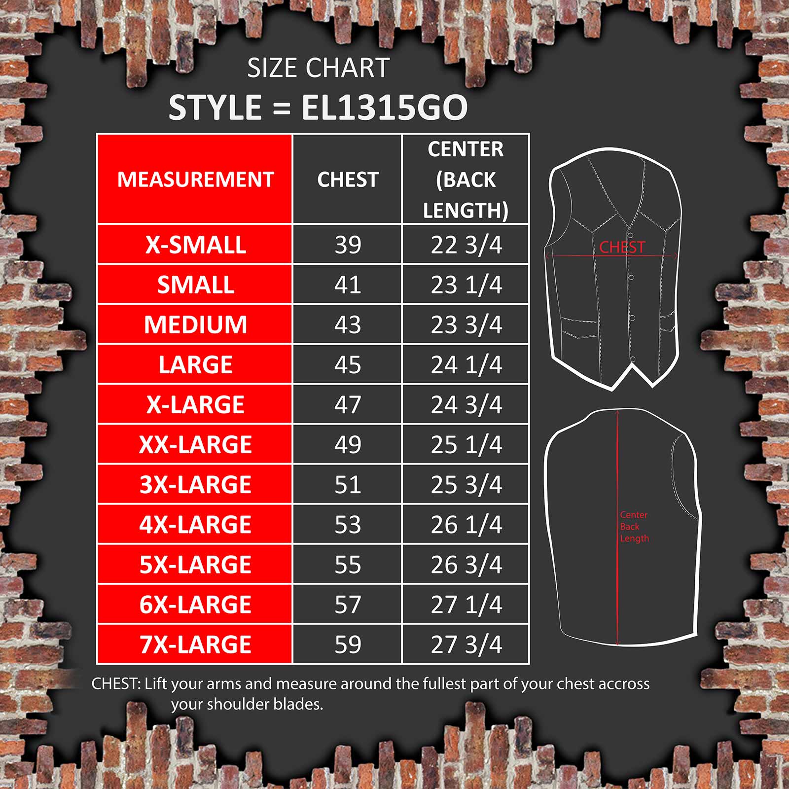 Event Leather EL1315 Men's Club Style Black Leather Motorcycle Riders Vest w/ Side Lace - Riding Club - Image 3