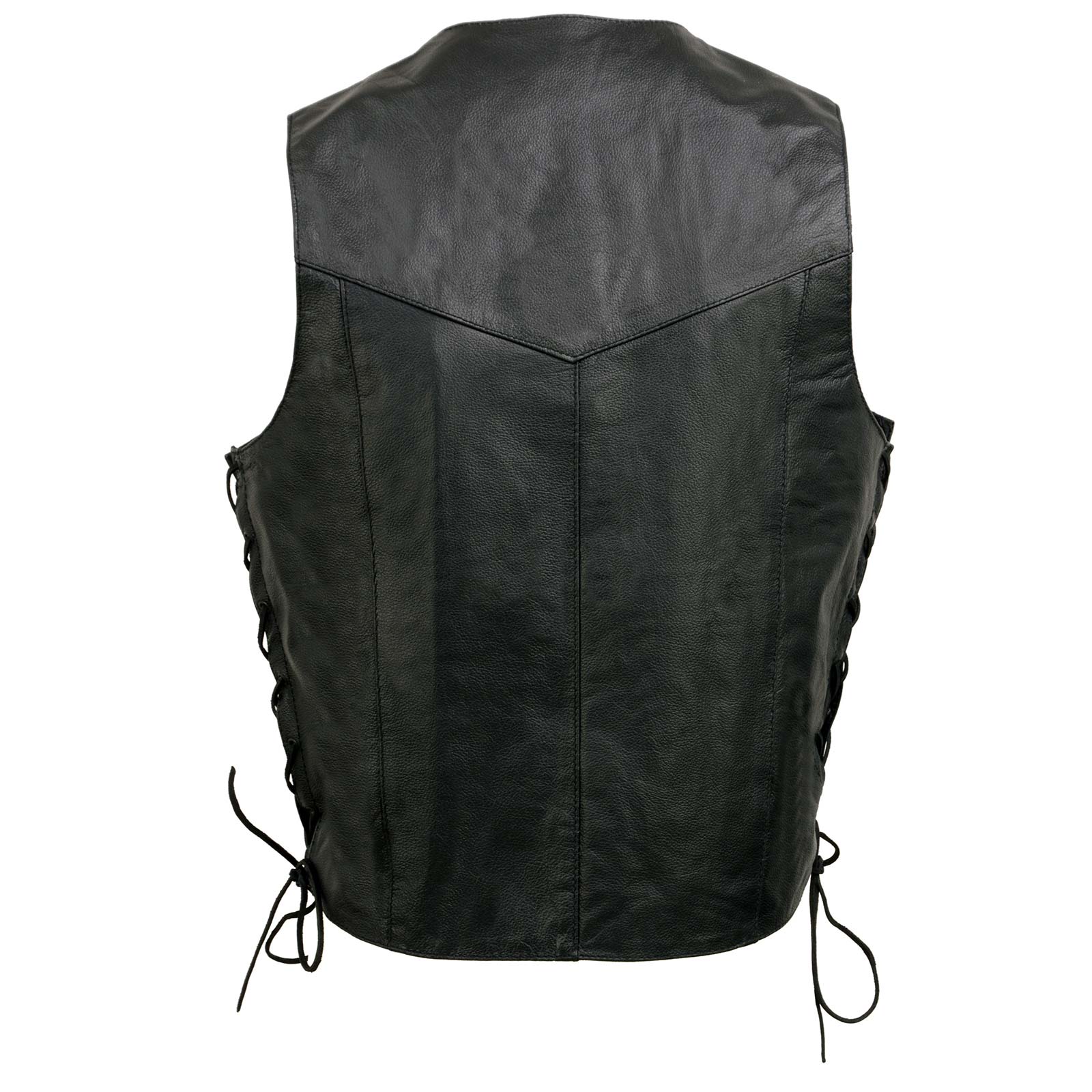 Event Leather EL1315 Men's Club Style Black Leather Motorcycle Riders Vest w/ Side Lace - Riding Club - Image 5