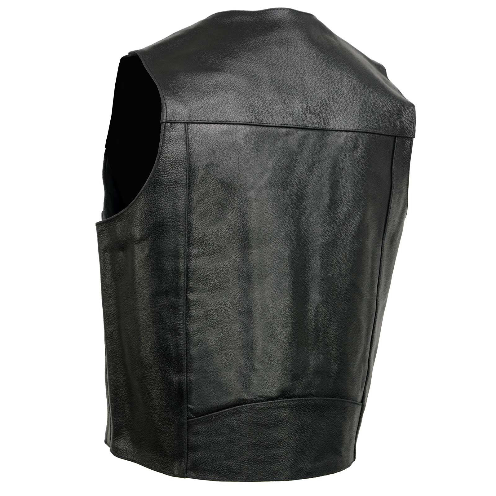 Event Leather EL5310 Men's Classic Black Leather Vest with Snap Button Closure - Image 10