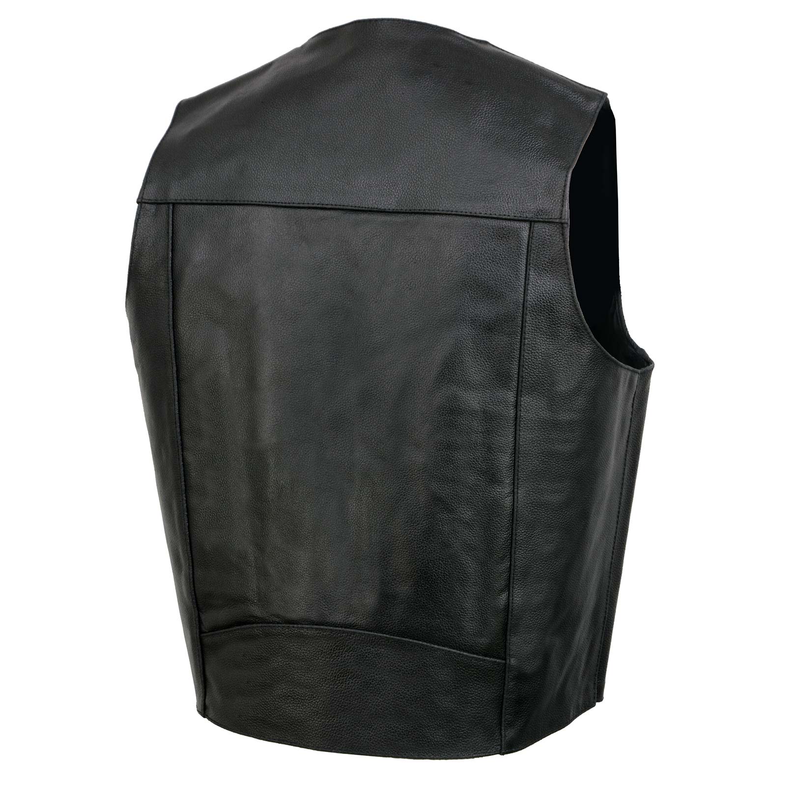 Event Leather EL5310 Men's Classic Black Leather Vest with Snap Button Closure - Image 11