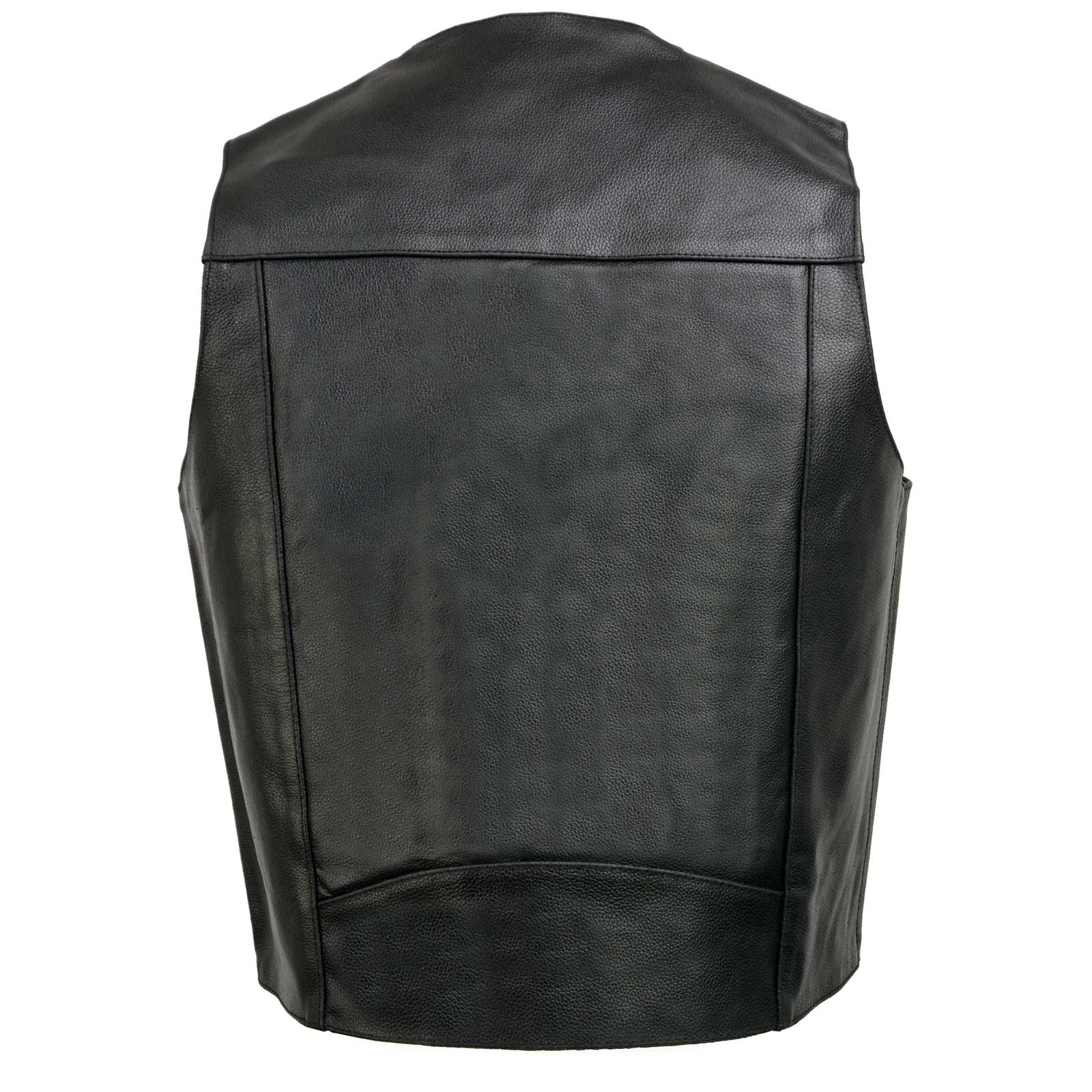 Event Leather EL5310 Men's Classic Black Leather Vest with Snap Button Closure - Image 7
