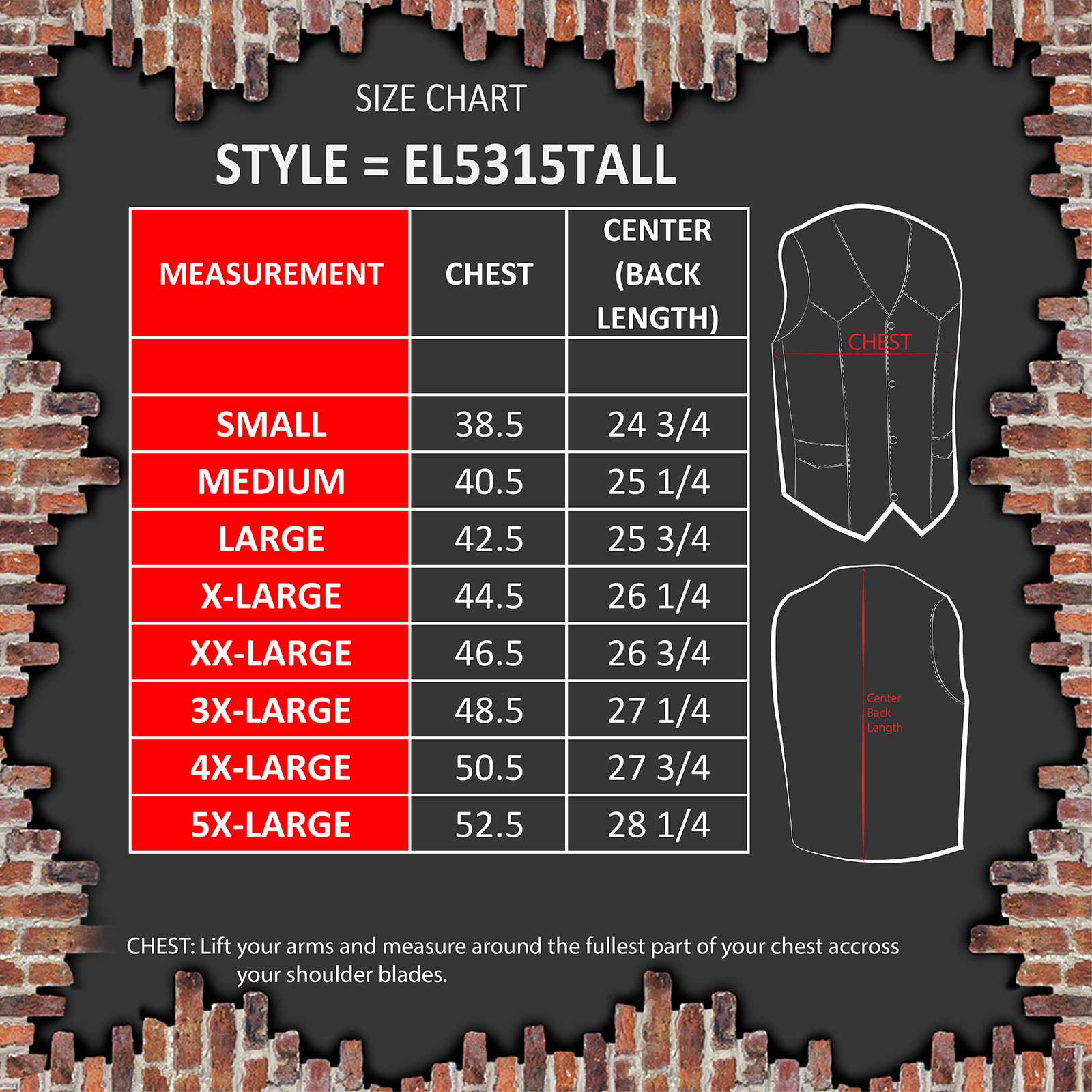 Event Leather EL5315T Men's Black Classic Side Lace Biker Vest in Big and Tall Sizes - Image 3
