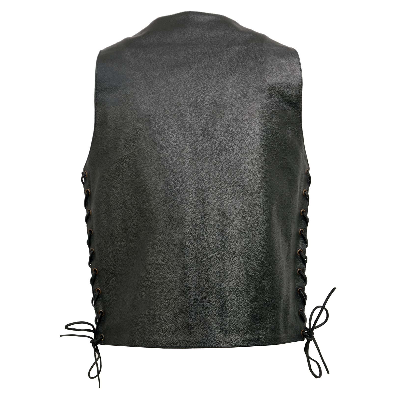 Event Leather EL5391 Men's Black Leather 10 Pocket Side Lace Vest - Image 10