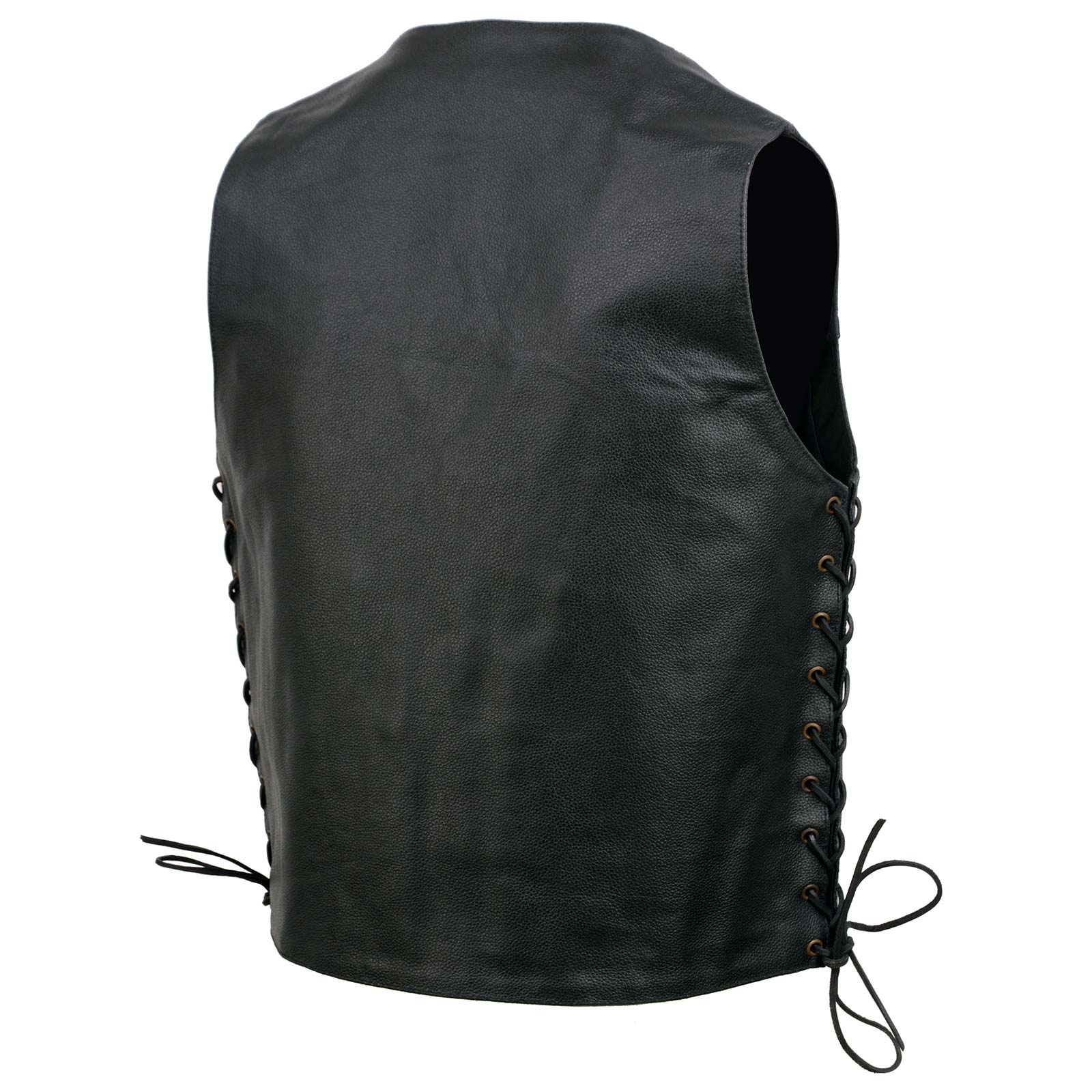 Event Leather EL5391 Men's Black Leather 10 Pocket Side Lace Vest - Image 12
