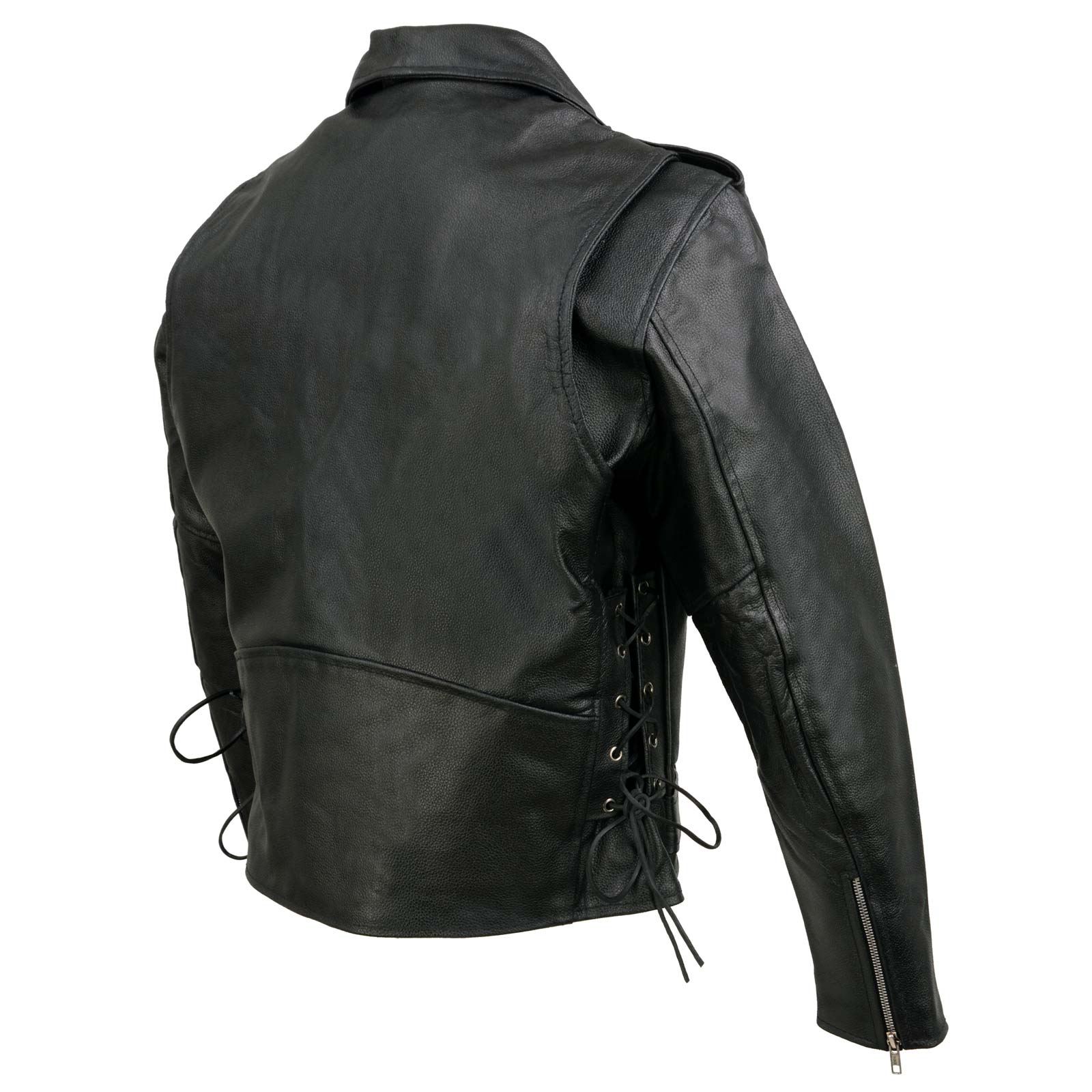 Event Leather EL5411 Men's Black Classic Side Lace Motorcycle Leather Jacket – Motorcycle Riding Jackets - Image 16