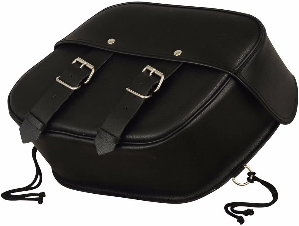 First Manufacturing FIBAG8009 Black Leather Mountable Motorcycle Saddlebags - Image 2